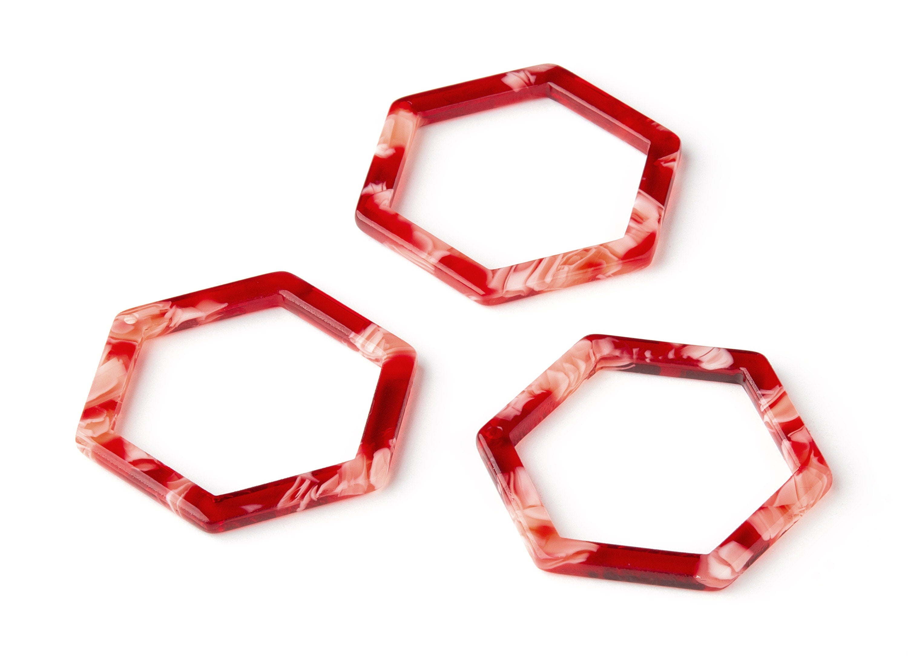 Acetate Hexagon Earring Charms - Hexagon Pendant - Earring Findings - Jewelry Supplies - Color CodeA143 - 37.2x32.6x2.95mm - AC1124-A143 - DOMEDBAZAAR