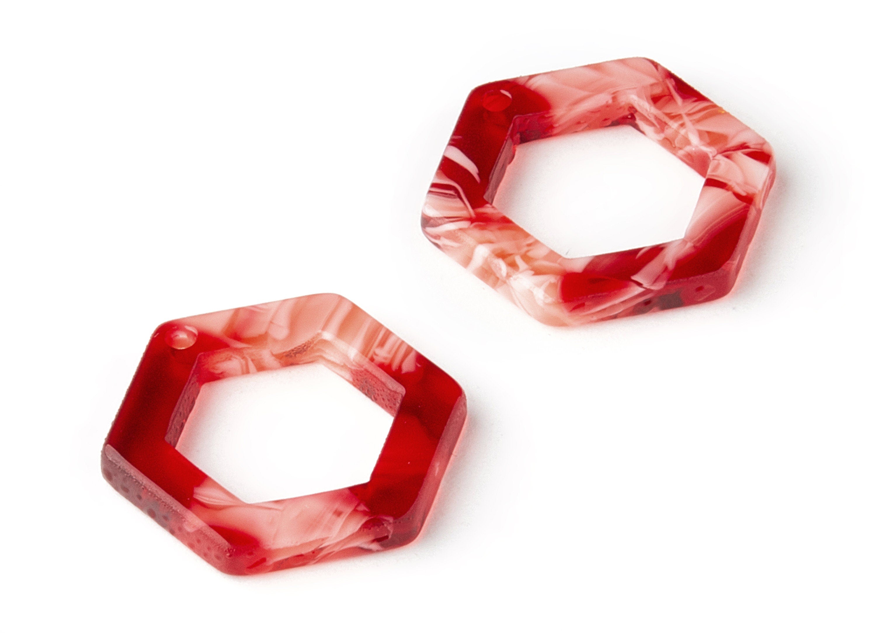 Acetate Hexagon Earring Charms - Hexagon Pendant - Earring Findings - Jewellery Supplies - Color Code:A143 - 20.65x18.3x3mm - AC1122-A143 - DOMEDBAZAAR