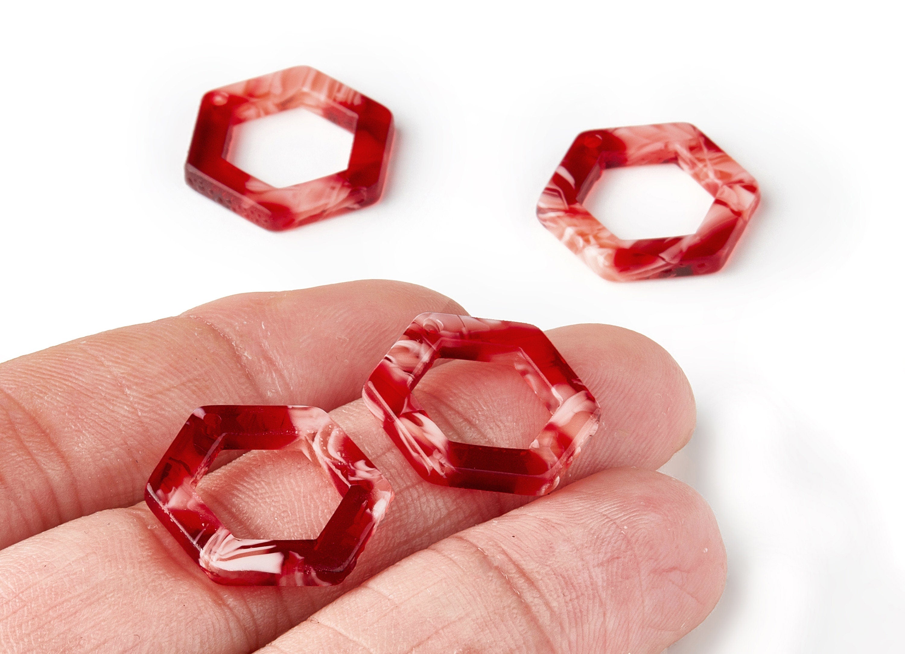 Acetate Hexagon Earring Charms - Hexagon Pendant - Earring Findings - Jewellery Supplies - Color Code:A143 - 20.65x18.3x3mm - AC1122-A143 - DOMEDBAZAAR