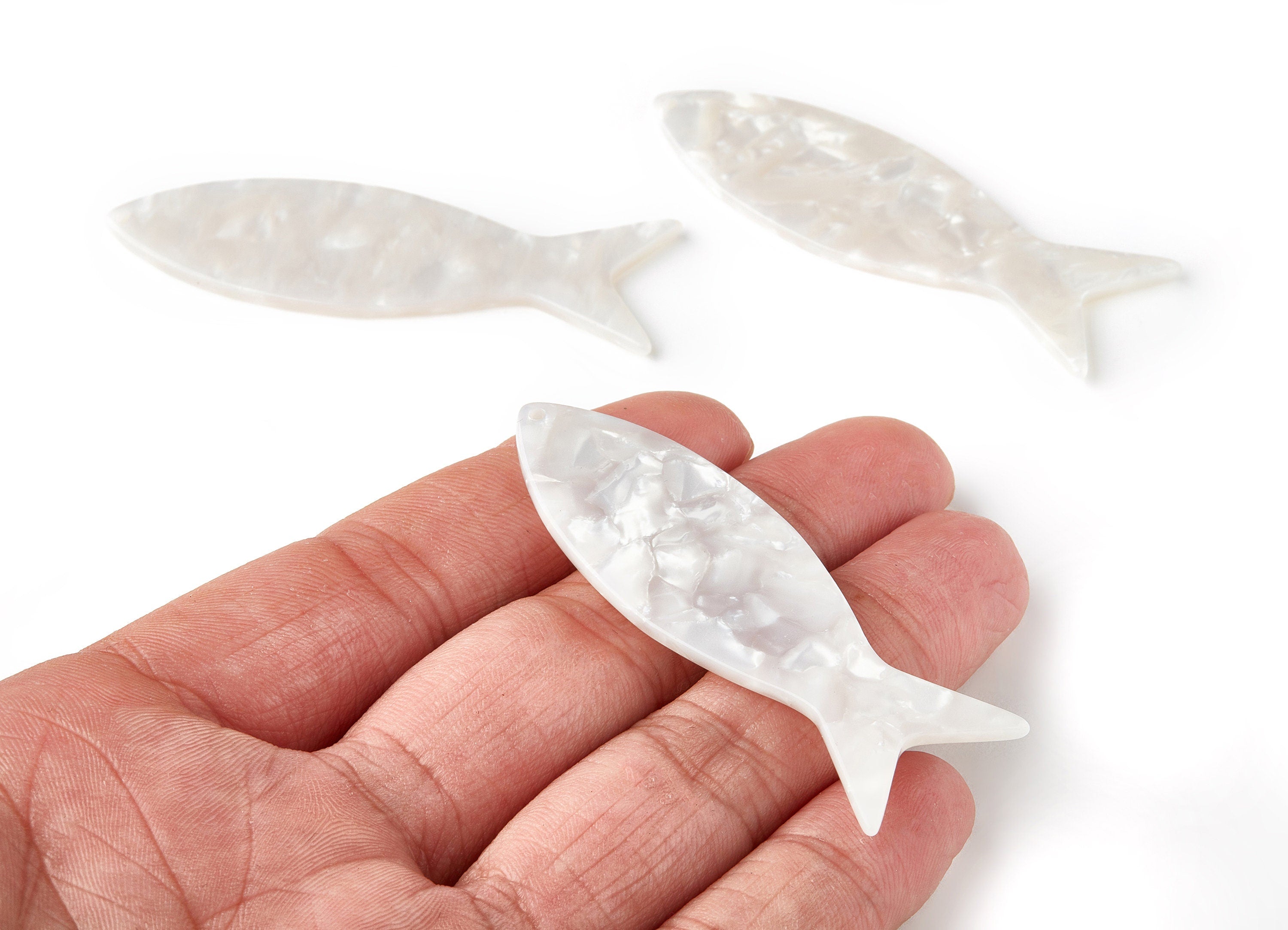 Acetate Fish Earring Charms - Acetate Fish Pendant - Earring Findings - Jewelry Supplies - Color Code: A12 - 64x21x2.3mm - AC1545-A12 - DOMEDBAZAAR