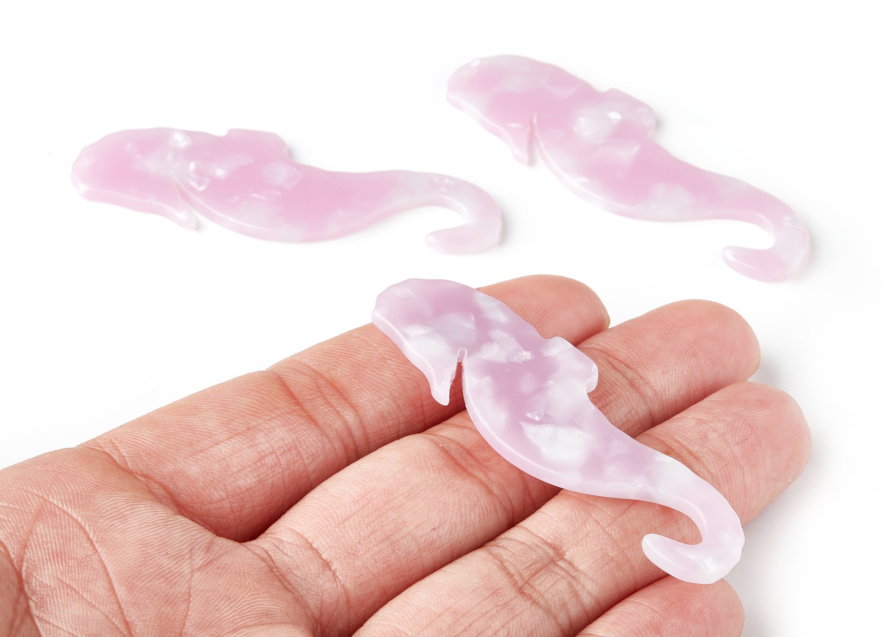 Acetate Hippocampus Charms - Hippocampus pendant - Earring Findings - Jewelry Supplies - Color Code: A244 - 63.9x20.7x2.4mm - AC1544-A244 - DOMEDBAZAAR