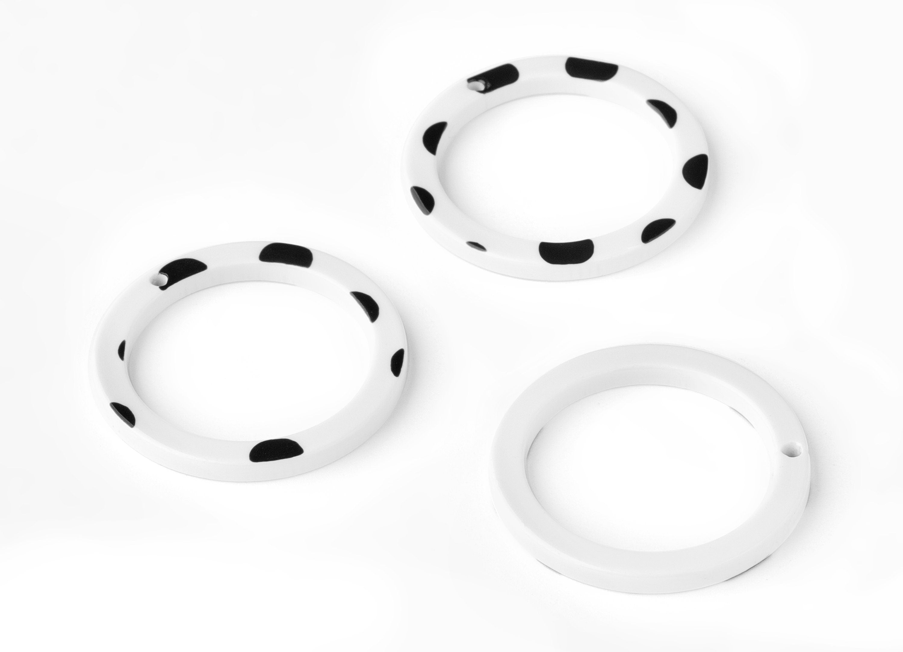 Acetate Hoop Earring Charms - Circle Pendant - Earring Findings - Jewelry Supplies - Color Code: A277 - 29.8x29.8x2.52mm - AC1119-A277 - DOMEDBAZAAR