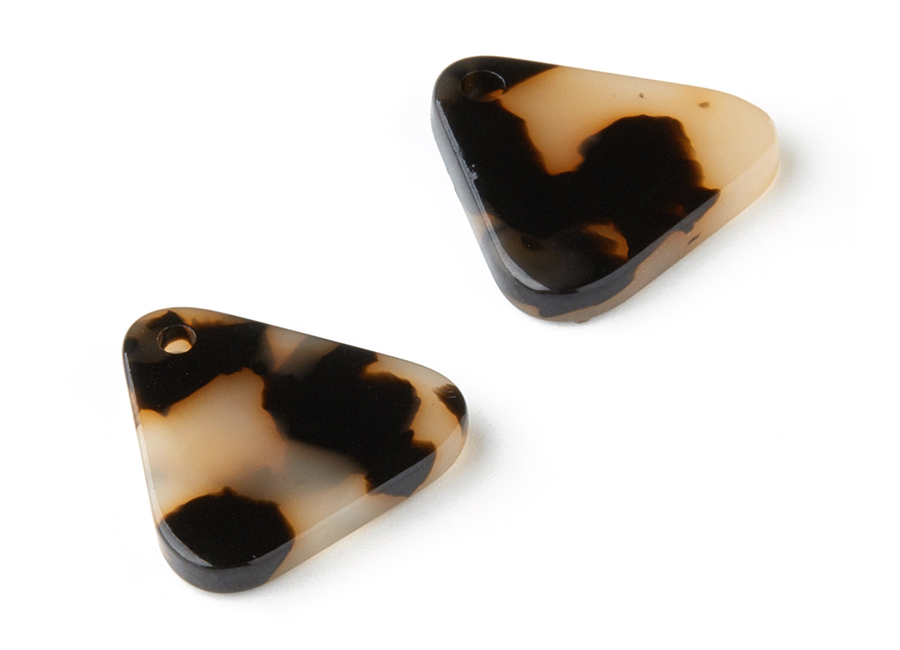 Acetate Acrylic Earring Charms - Blonde Tortoise Shell Earrings - Triangle Pendant - Color Code: A08 - 16.28x16.14x2.66mm - AC1318-A08 - DOMEDBAZAAR