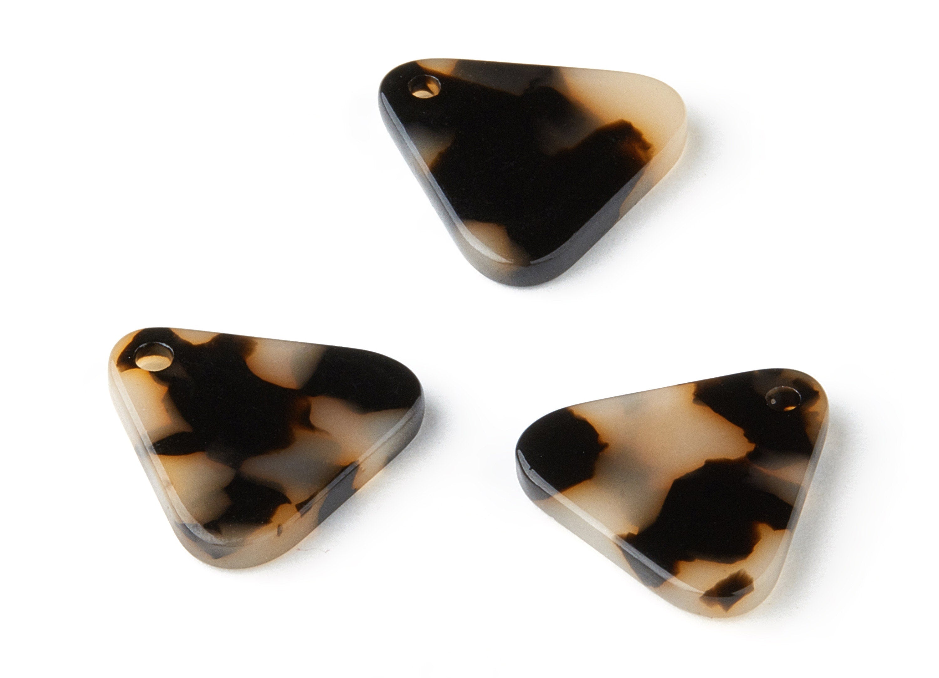 Acetate Acrylic Earring Charms - Blonde Tortoise Shell Earrings - Triangle Pendant - Color Code: A08 - 16.28x16.14x2.66mm - AC1318-A08 - DOMEDBAZAAR