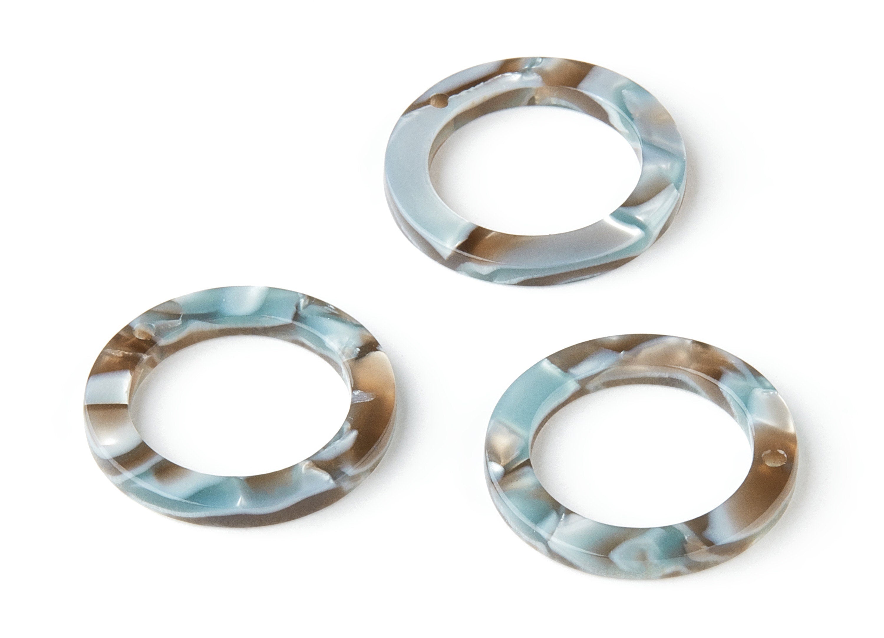 Acetate Hoop Earring Charms - Circle Shaped Pendant - Earring Findings - Jewelry Supplies - Color Code: A22 - 22.8x22.8x2.63mm - AC1118-A22 - DOMEDBAZAAR