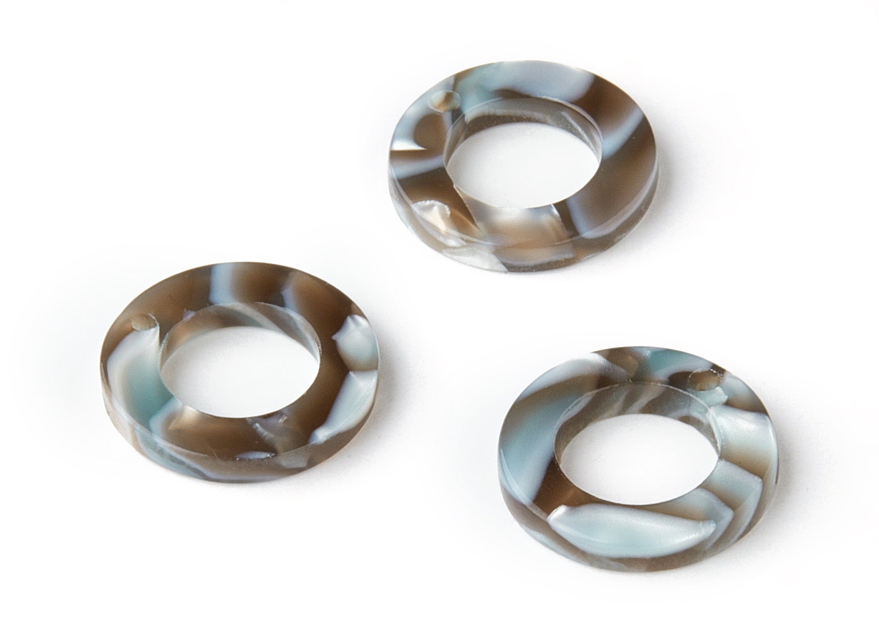 Acetate Hoop Earring Charms - Circle Shaped Pendant - Earring Findings - Jewelry Supplies - Color Code:A22 - 15.9x15.9x2.66mm - AC1117-A22 - DOMEDBAZAAR