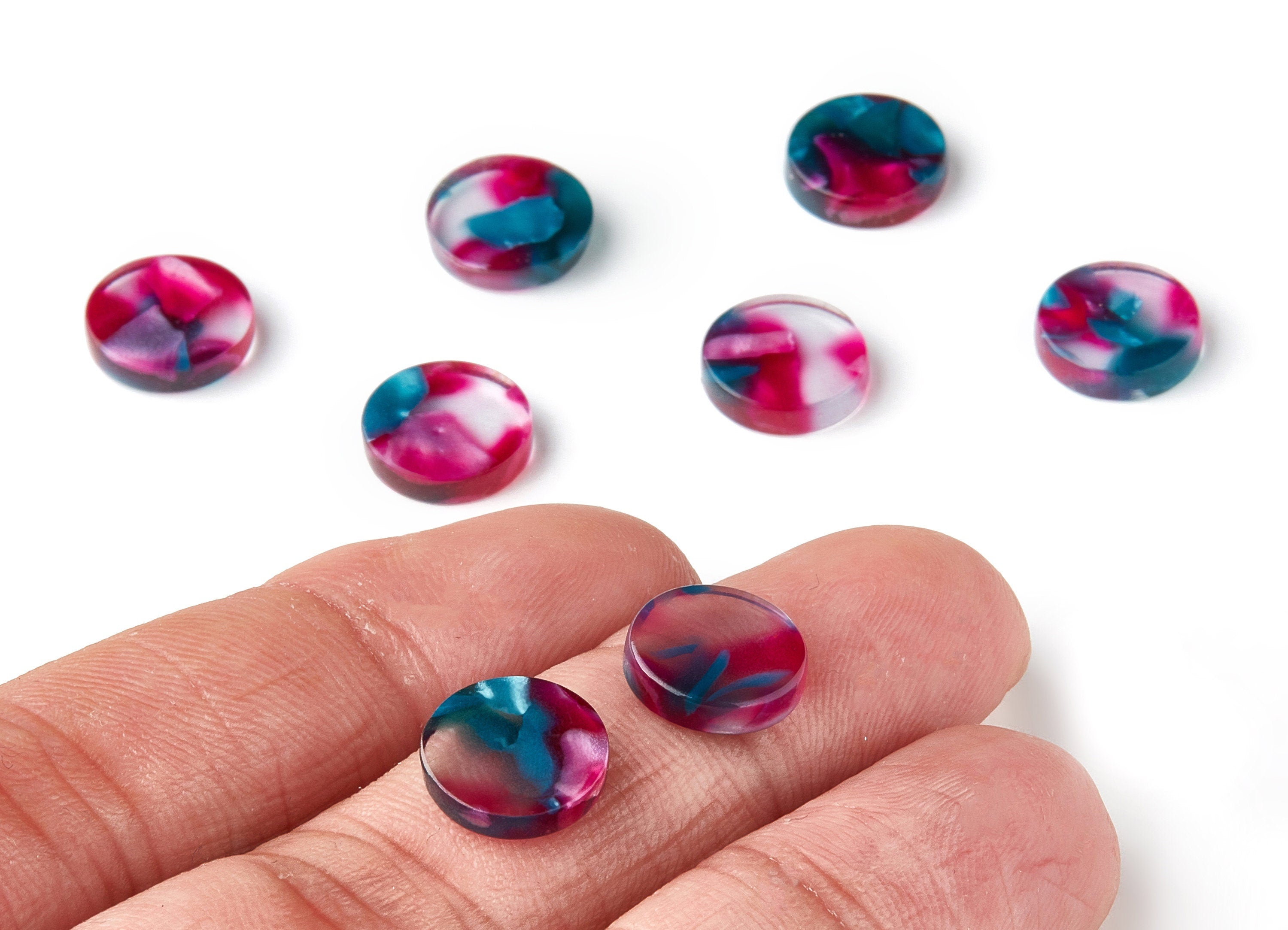 Acetate Acrylic Earring Charm - Tortoise Shell Earrings - Coin Shaped Charm - No Hole - Color Code:A259 - 10.7x10.7x2.6mm - AC1553-A259 - DOMEDBAZAAR