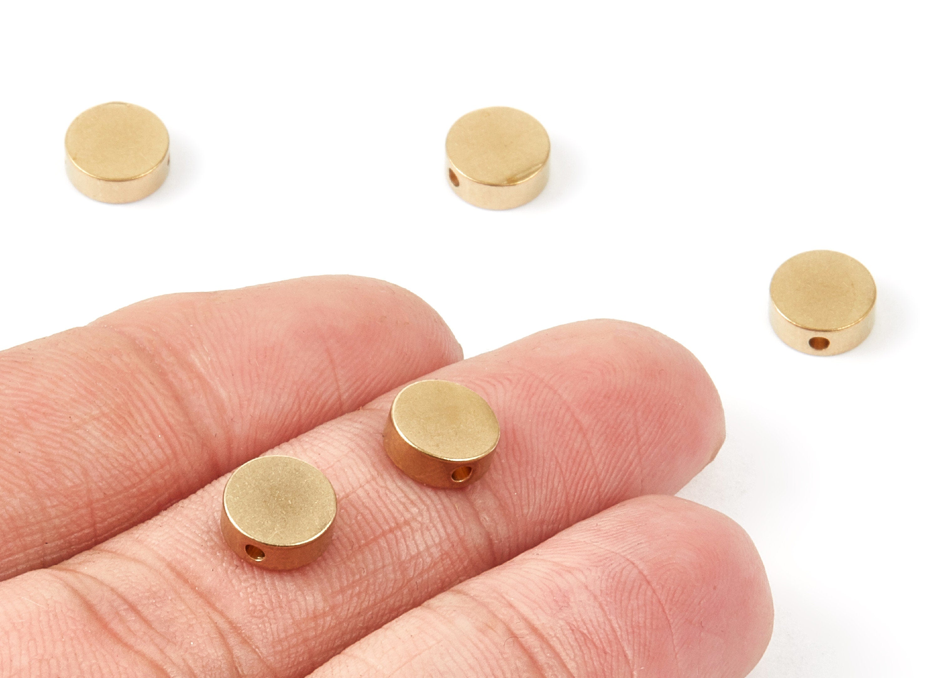 Brass Round Spacer Bead - 8X3X1.8 - Raw Brass Spacer Beads - Spacer Connectors - Jewelry Supplies - 7.97x7.97x2.86mm - PP1464 - DOMEDBAZAAR