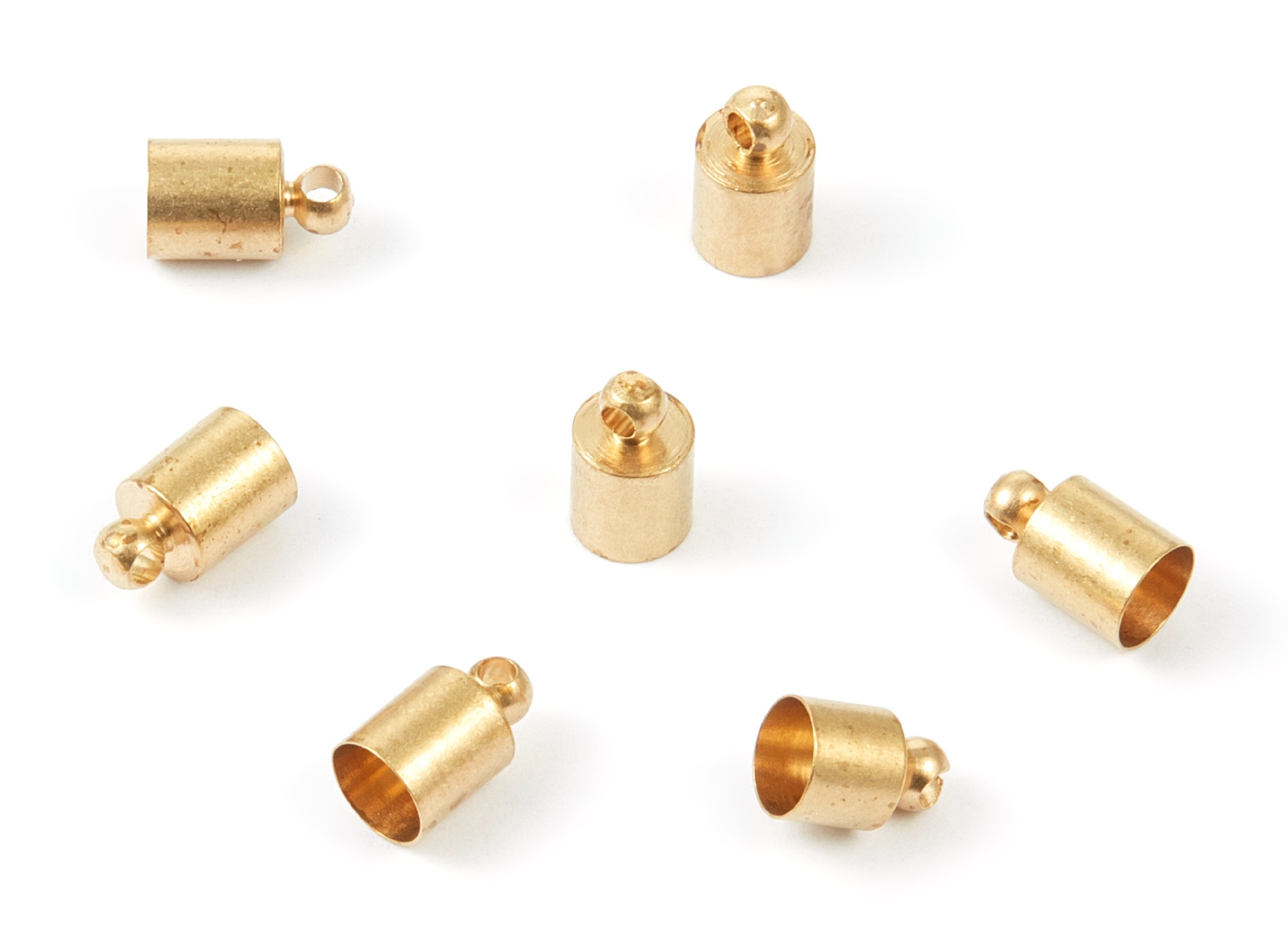 Brass Tassel End Caps - 6*10 - Raw Brass Barrel End - Cord End Caps - Jewelry Supplies - 10.06x5.95x0.21mm - PP1451 - DOMEDBAZAAR