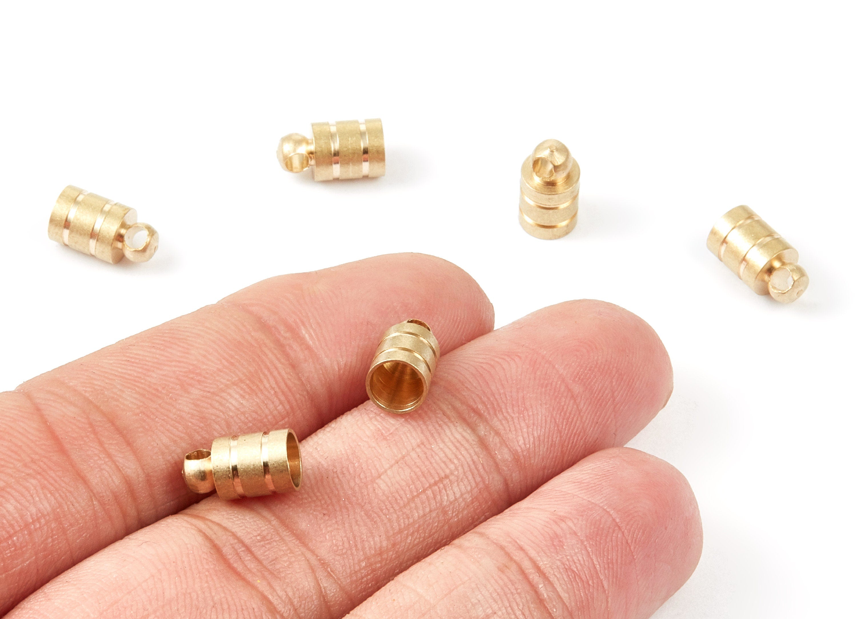 Brass Tassel End Caps - 6x11 - Raw Brass Barrel End - Cord End Caps - Jewelry Supplies - 10.88x6x0.45mm - PP1467 - DOMEDBAZAAR