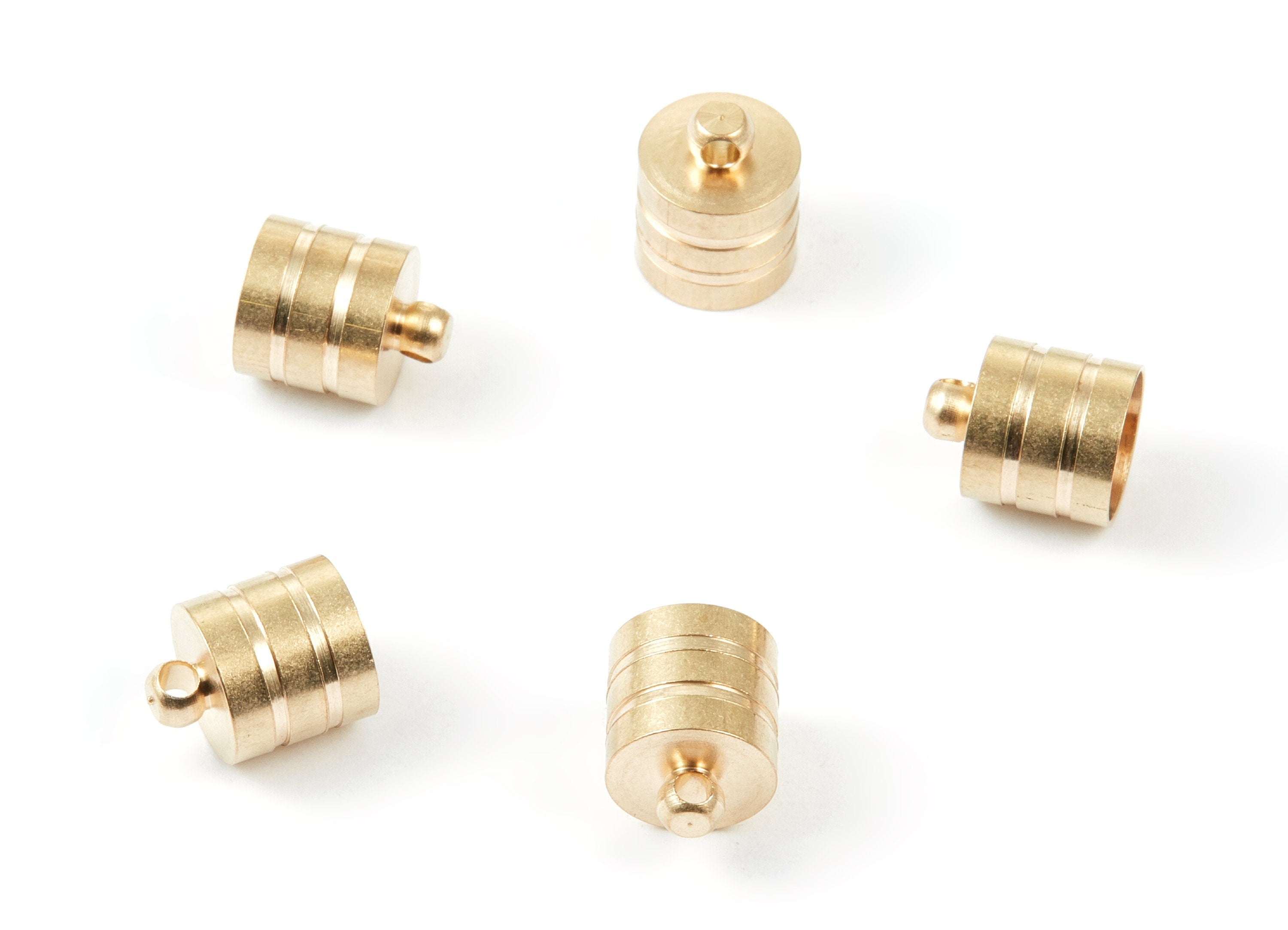Brass Tassel End Caps - Raw Brass Barrel End - Cord End Caps - Jewelry Supplies - 13.84x11.14x0.67mm - PP1448 - DOMEDBAZAAR