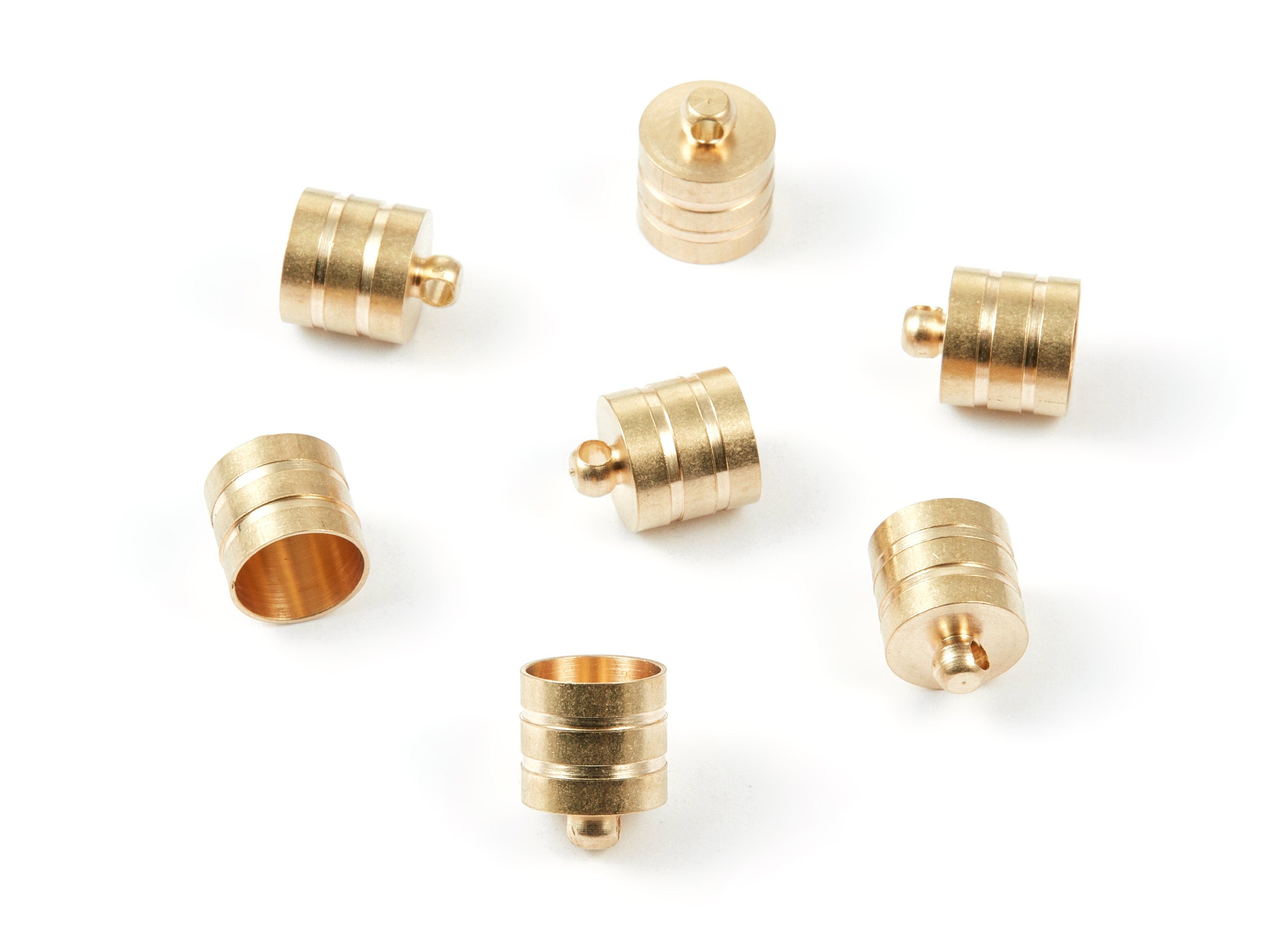 Brass Tassel End Caps - Raw Brass Barrel End - Cord End Caps - Jewelry Supplies - 13.84x11.14x0.67mm - PP1448 - DOMEDBAZAAR