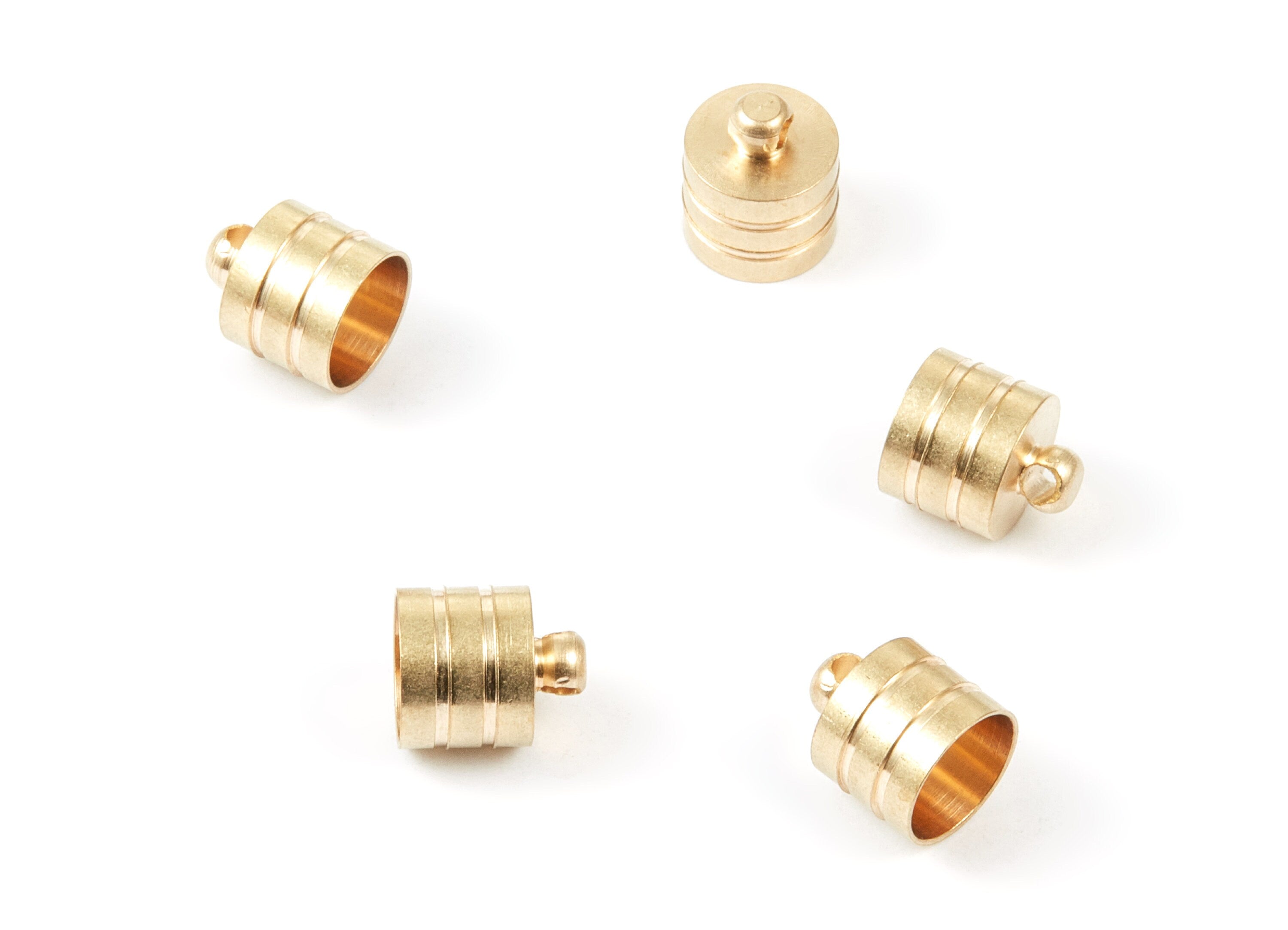 Brass Tassel End Caps - Raw Brass Barrel End - Cord End Caps - Jewelry Supplies - 11.64x10.11x0.48mm - PP1482 - DOMEDBAZAAR