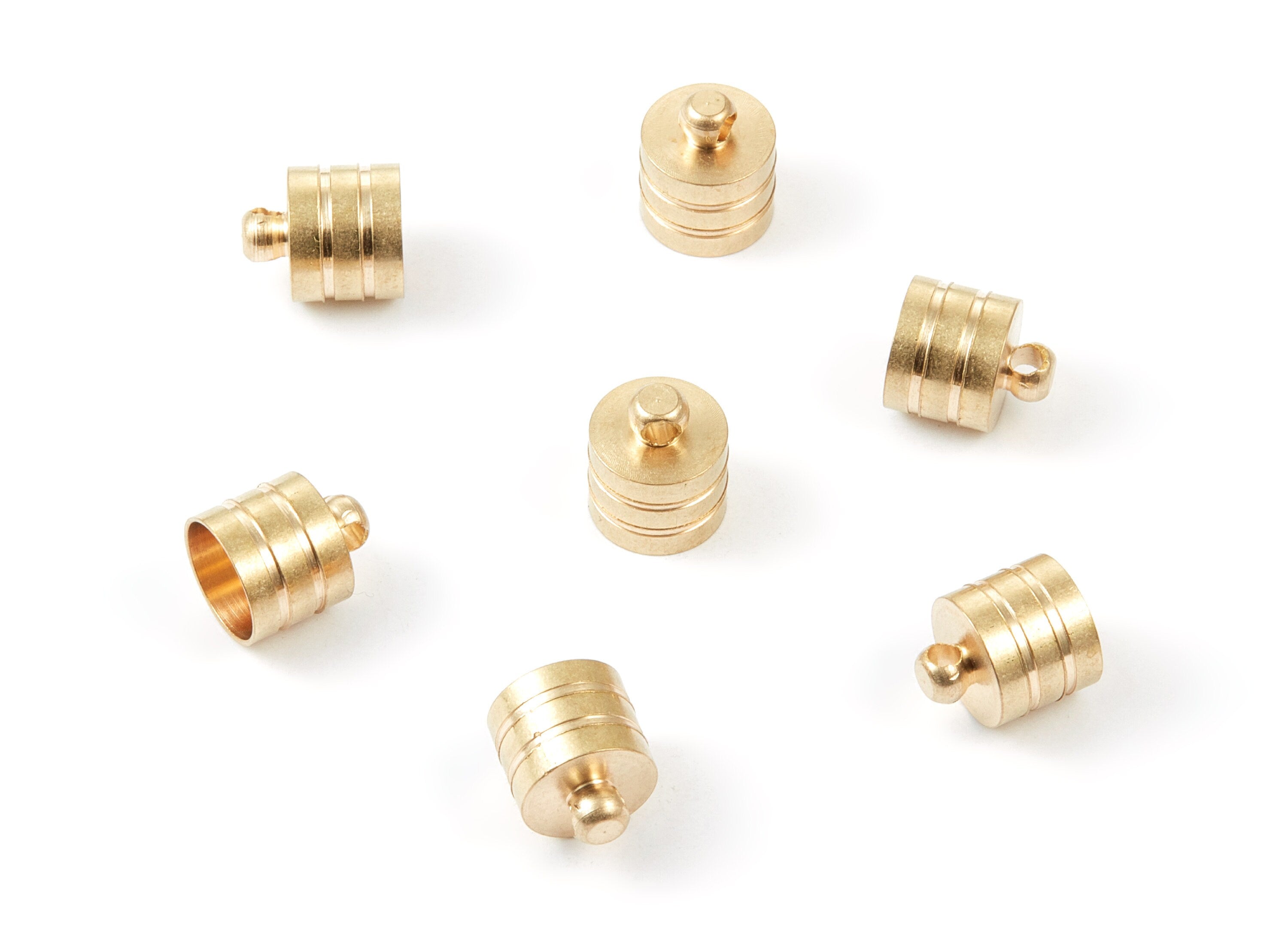 Brass Tassel End Caps - Raw Brass Barrel End - Cord End Caps - Jewelry Supplies - 11.64x10.11x0.48mm - PP1482 - DOMEDBAZAAR