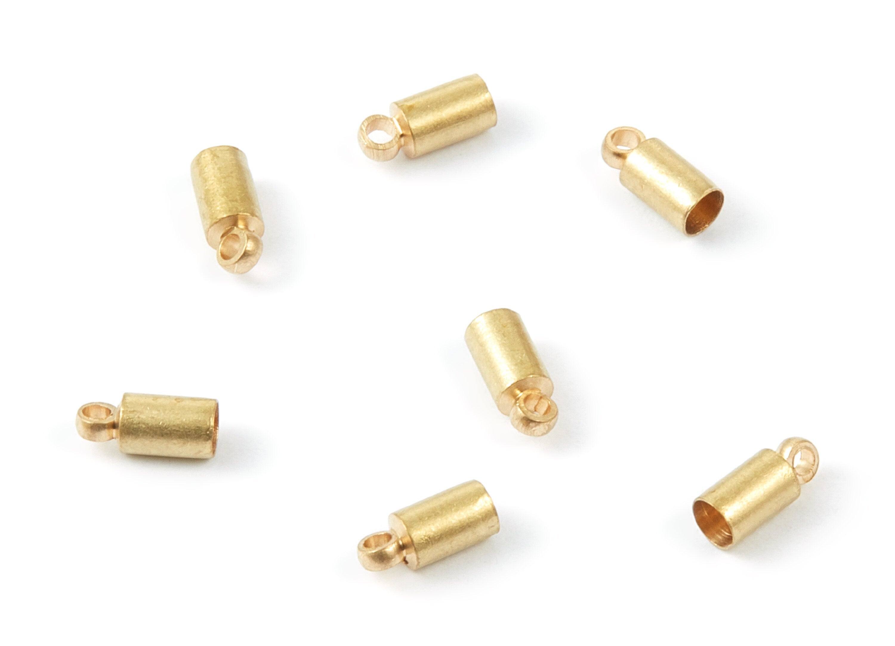 Brass Tassel End Caps - Raw Brass Barrel End - 3.5*8 - Cord End Caps - Jewelry Supplies - 8x3.5x0.2mm - PP1484 - DOMEDBAZAAR