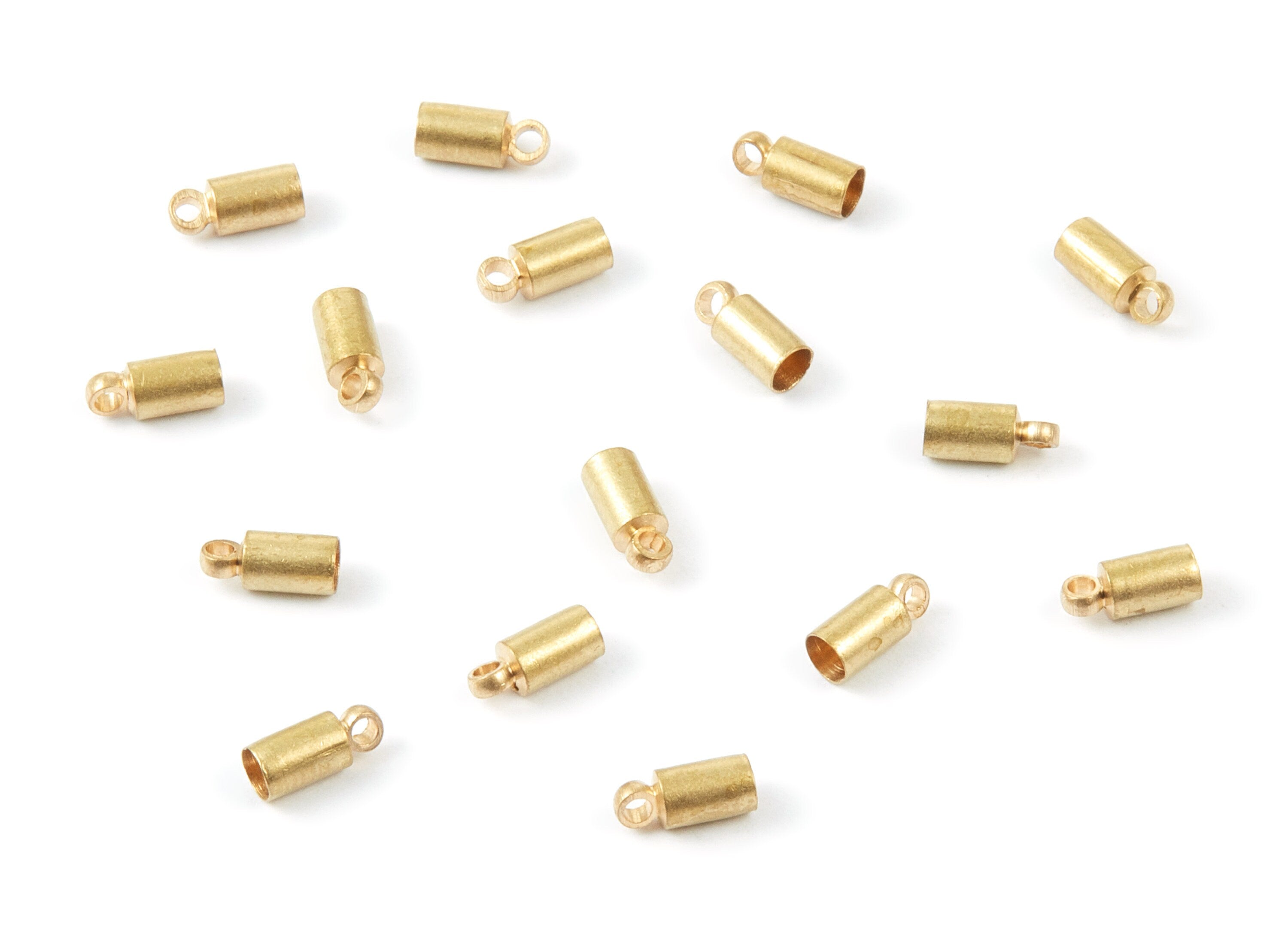 Brass Tassel End Caps - Raw Brass Barrel End - 3.5*8 - Cord End Caps - Jewelry Supplies - 8x3.5x0.2mm - PP1484 - DOMEDBAZAAR