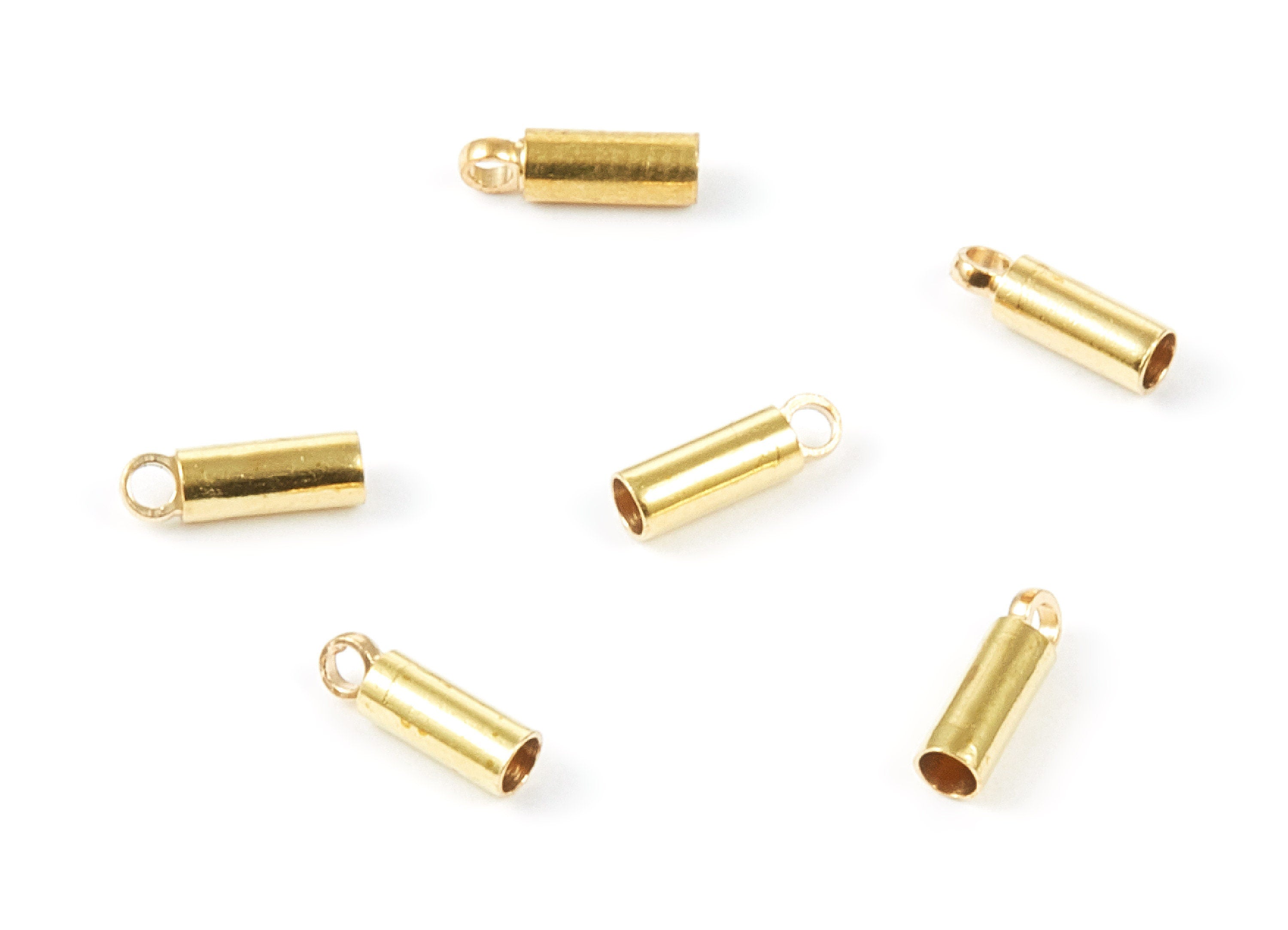 Brass Tassel End Caps - Raw Brass Barrel End - 2.5*8 - Cord End Caps - Jewelry Supplies - 8x2.45x0.34mm - PP1491 - DOMEDBAZAAR