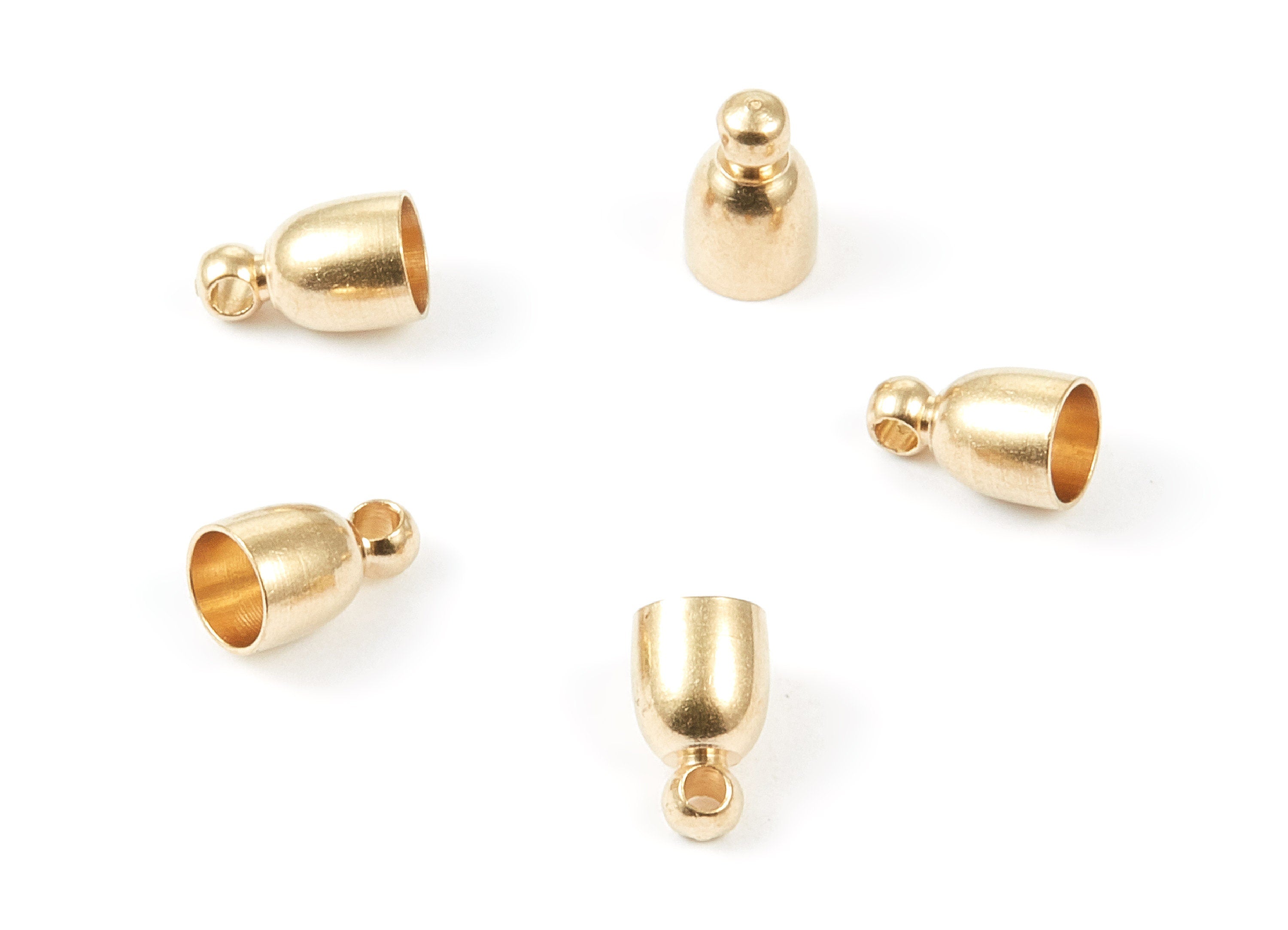 Brass Tassel End Caps - Raw Brass Barrel End - 6*10 - Cord End Caps - Jewelry Supplies - 9.87x5.86x0.37mm - PP1470 - DOMEDBAZAAR