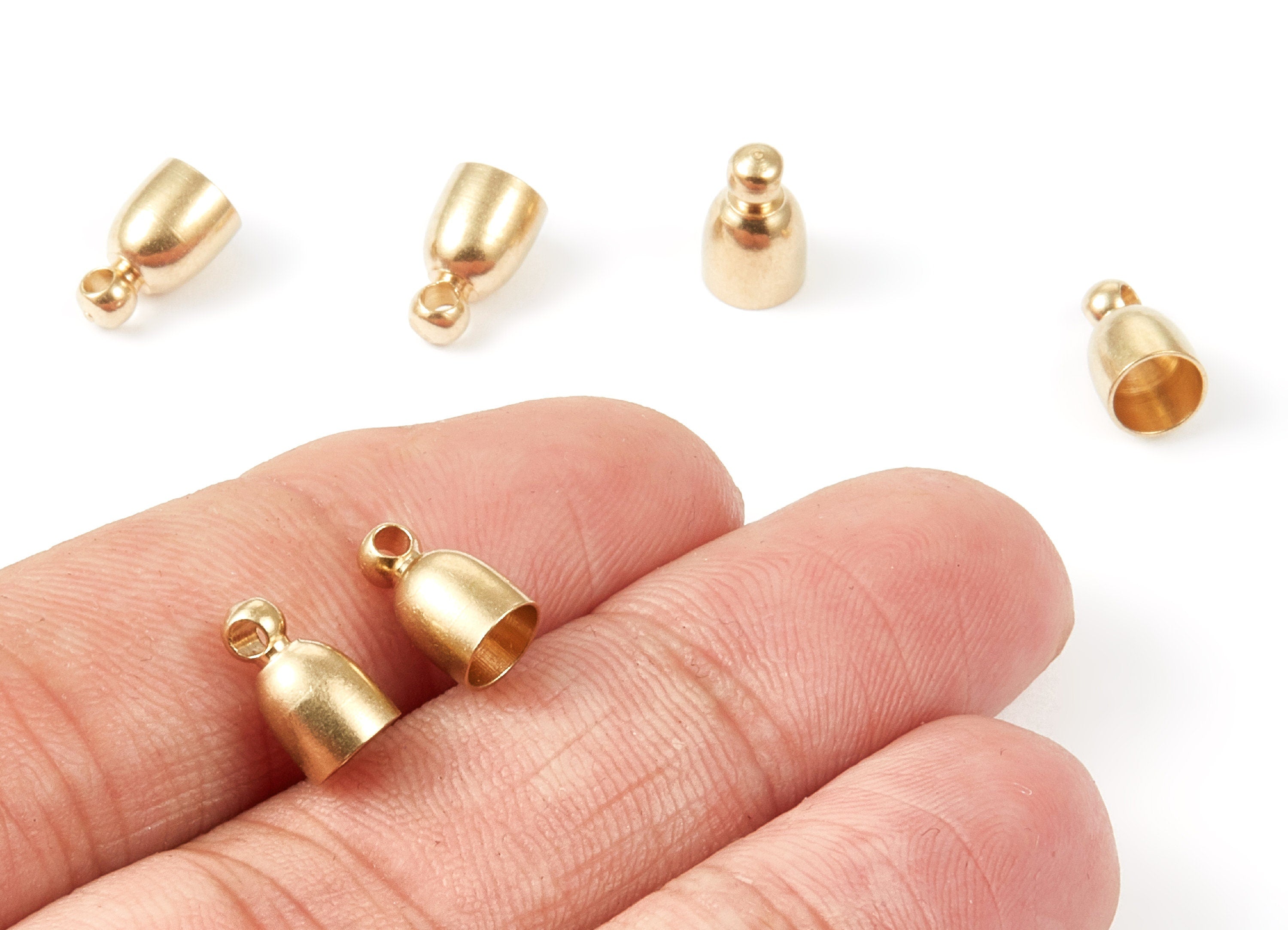 Brass Tassel End Caps - Raw Brass Barrel End - 6*10 - Cord End Caps - Jewelry Supplies - 9.87x5.86x0.37mm - PP1470 - DOMEDBAZAAR