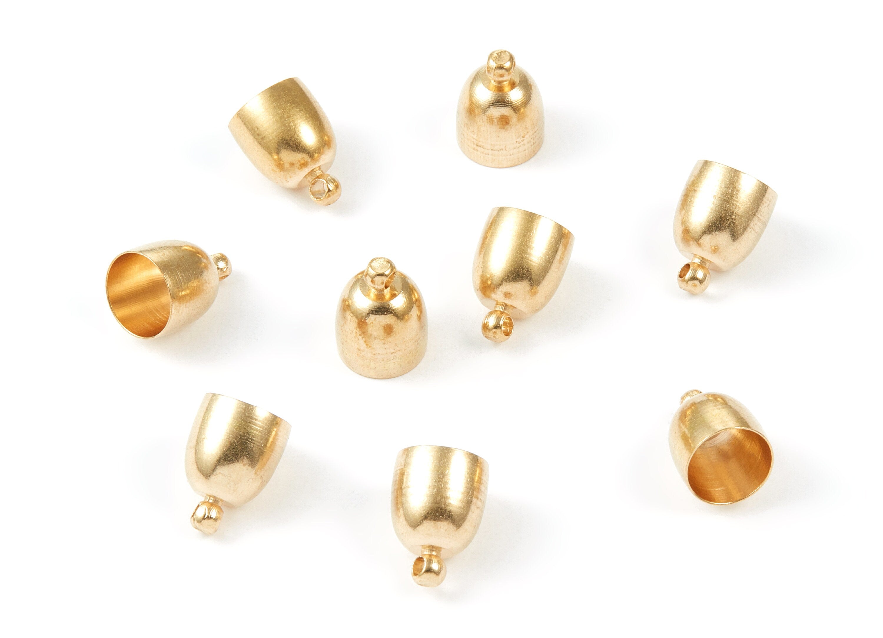 Brass Tassel End Caps - Raw Brass Barrel End - 10*13.5 - Cord End Caps - Jewelry Supplies - 13.55x10x0.5mm - PP1486 - DOMEDBAZAAR