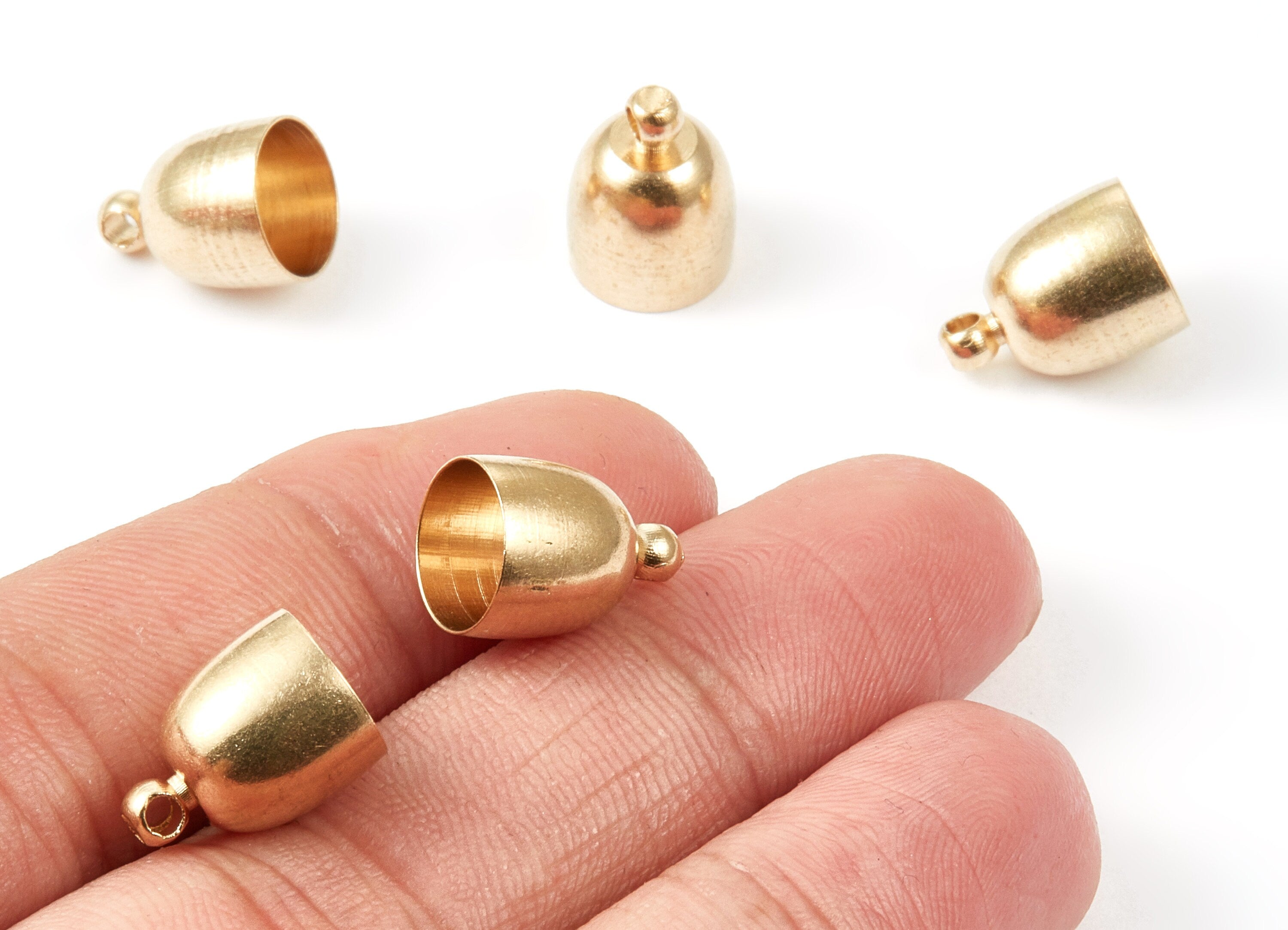 Brass Tassel End Caps - Raw Brass Barrel End - 10*13.5 - Cord End Caps - Jewelry Supplies - 13.55x10x0.5mm - PP1486 - DOMEDBAZAAR
