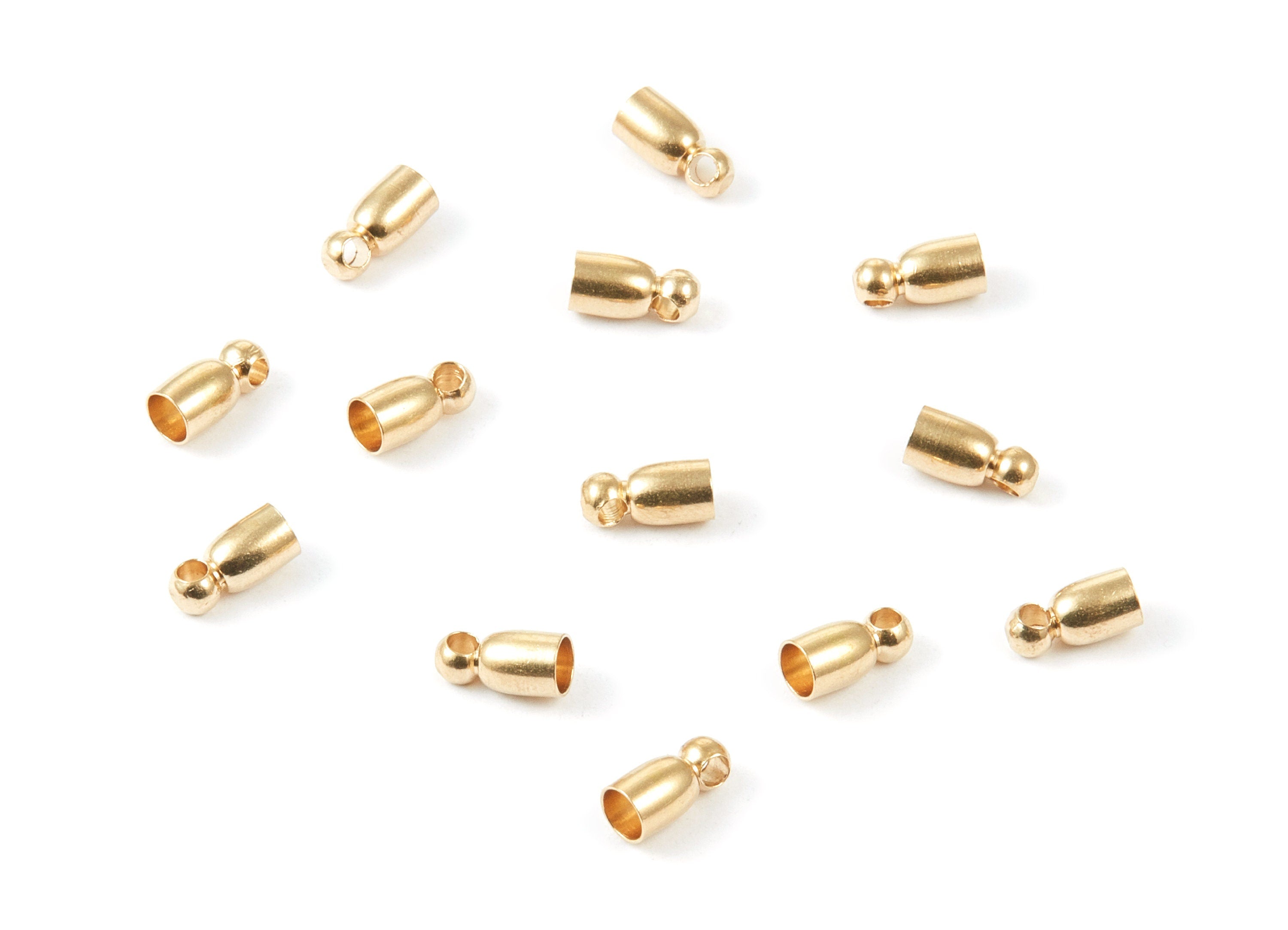 Brass Tassel End Caps - 4x8 - Raw Brass Barrel End - Cord End Caps - Jewelry Supplies - 7.99x3.95x0.3mm - PP1463 - DOMEDBAZAAR