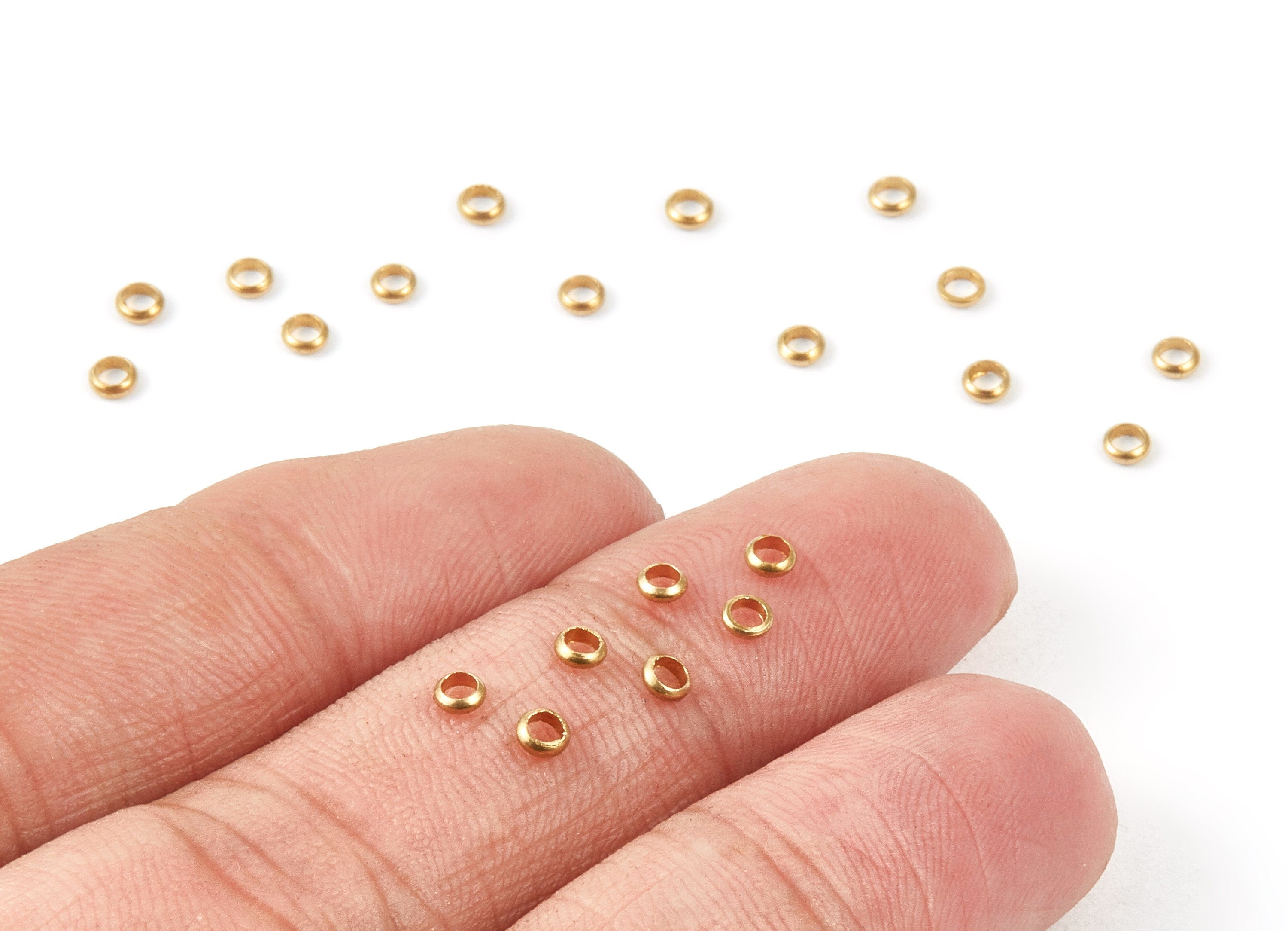 Brass Circle Connectors - 3X1.0 - Raw Brass Circle Ring Connectors - Jewelry Supplies - 2.76x2.76x1.19mm - PP1450 - DOMEDBAZAAR