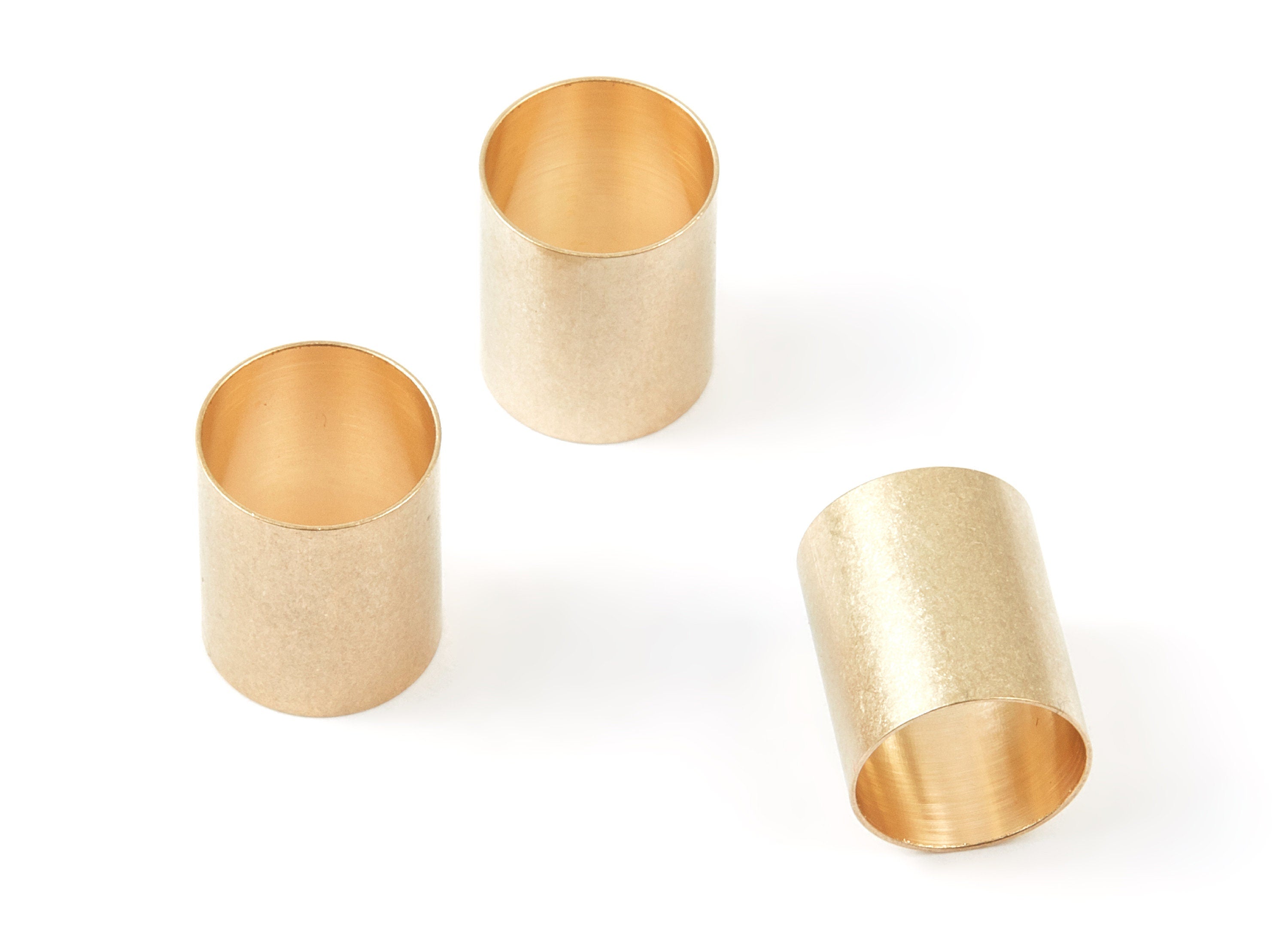 Industrial Brass Tube - Brass Tube Beads - Raw Brass Plain Tube Beads - jewelry supplies - 15.86x12.98x0.38mm - PP1477 - DOMEDBAZAAR