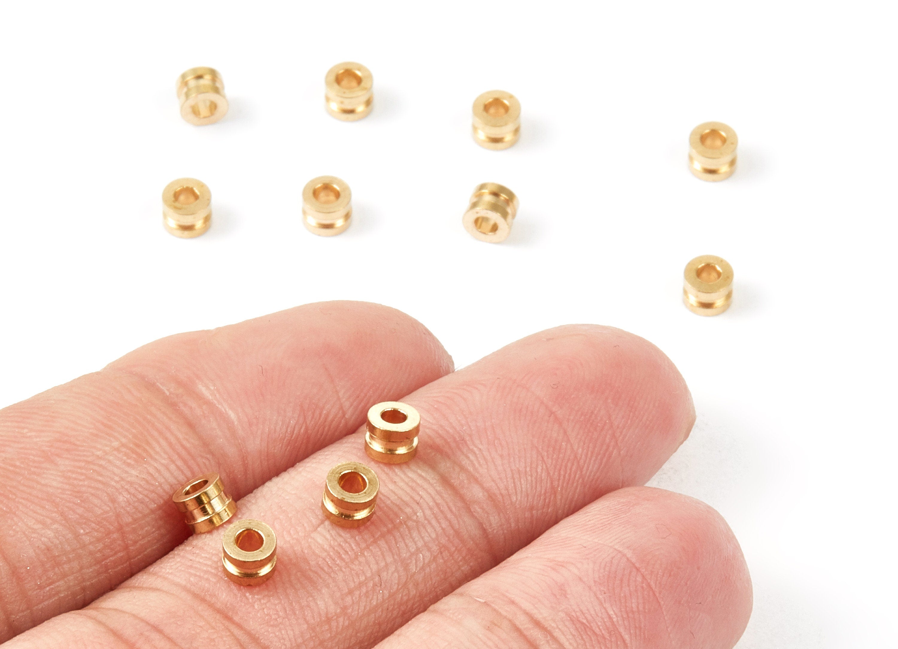 Industrial Brass Tube - Brass Tube Beads - 4*3 - Raw Brass Plain Tube Beads - jewellery supplies - 4x4x3mm - PP1468 - DOMEDBAZAAR