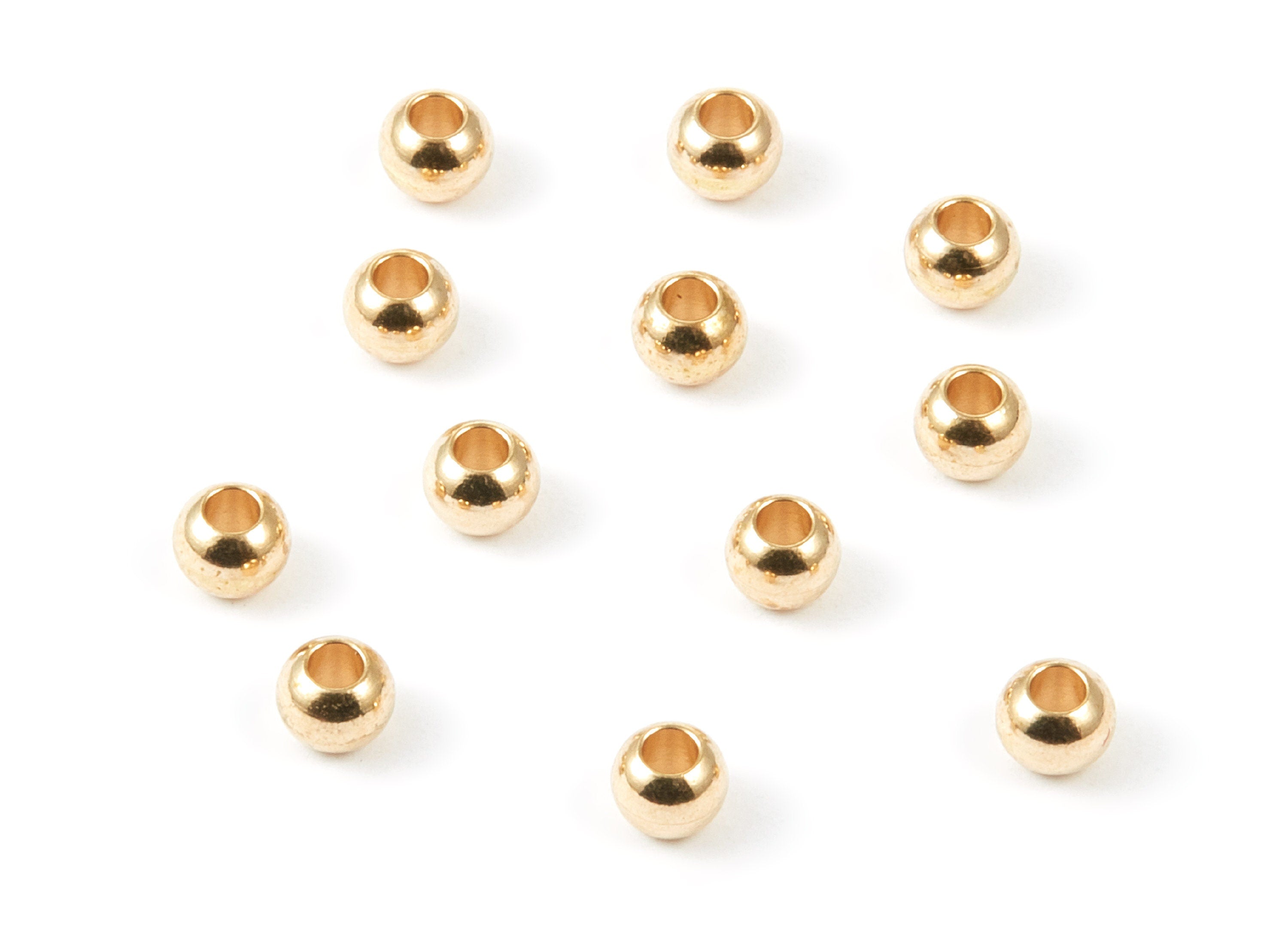Brass Spacer Ball Beads - 5X2.2 - Raw Brass Spacer Ball Beads - Jewelry Supplies - 4.92x3.9mm - PP1479 - DOMEDBAZAAR