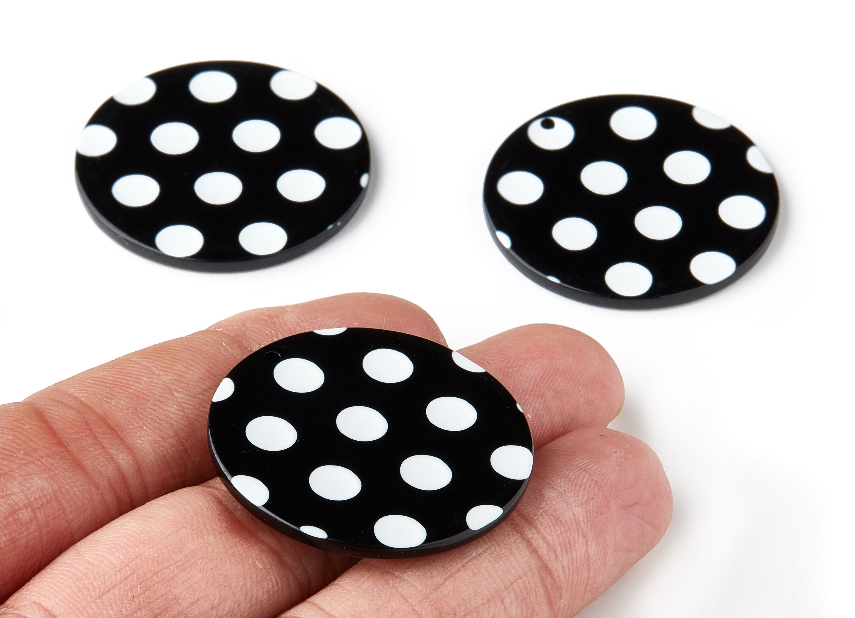 Acetate Acrylic Coin Earring Charms - Coin Shaped Pendant - Earring Findings - Color Code: A278 - 34.43x34.43x2.5mm - AC1135-A278 - DOMEDBAZAAR