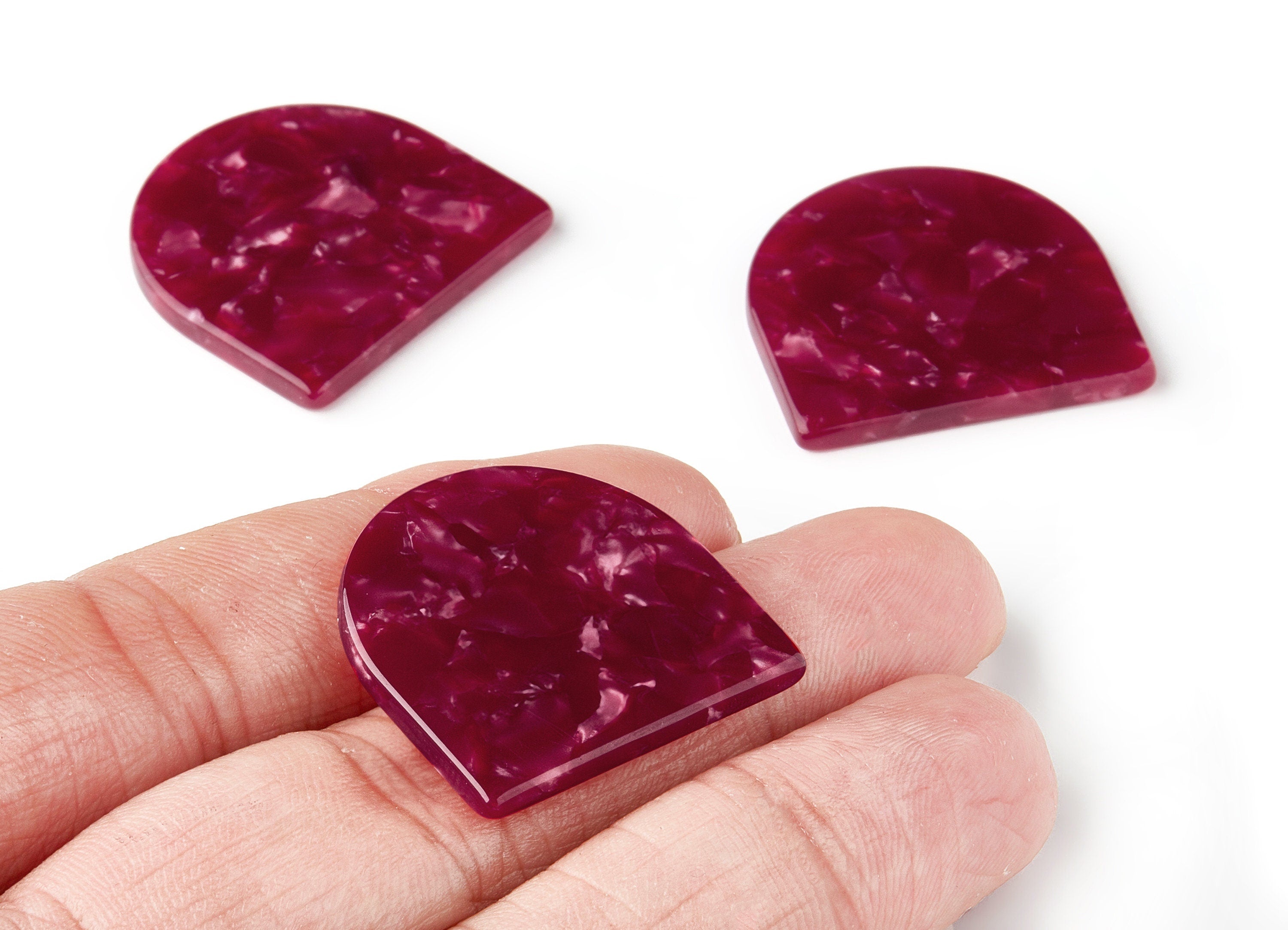 Acetate D Charms - D Earrings and Pendant - Earring Findings - Jewelry Supplys - Color Code: A47 - 27.5x26.5x2.5mm - AC1541-A47 - DOMEDBAZAAR
