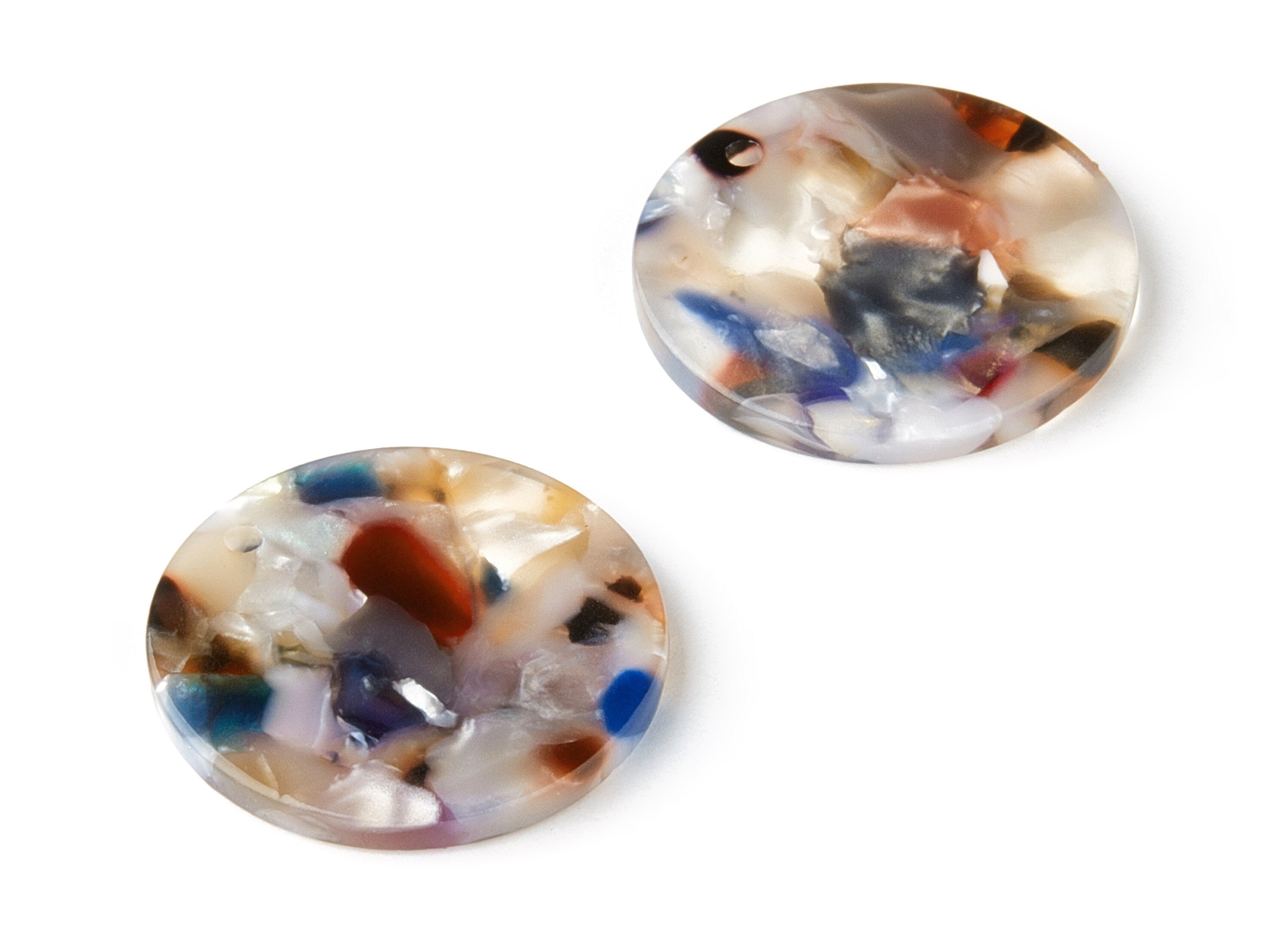 Acetate Round Charms - Coin Earrings and Pendant - Earring Findings - Jewelry Supplies - Color Code:A59 - 23.22x23.22x2.55mm - AC1076-A59 - DOMEDBAZAAR