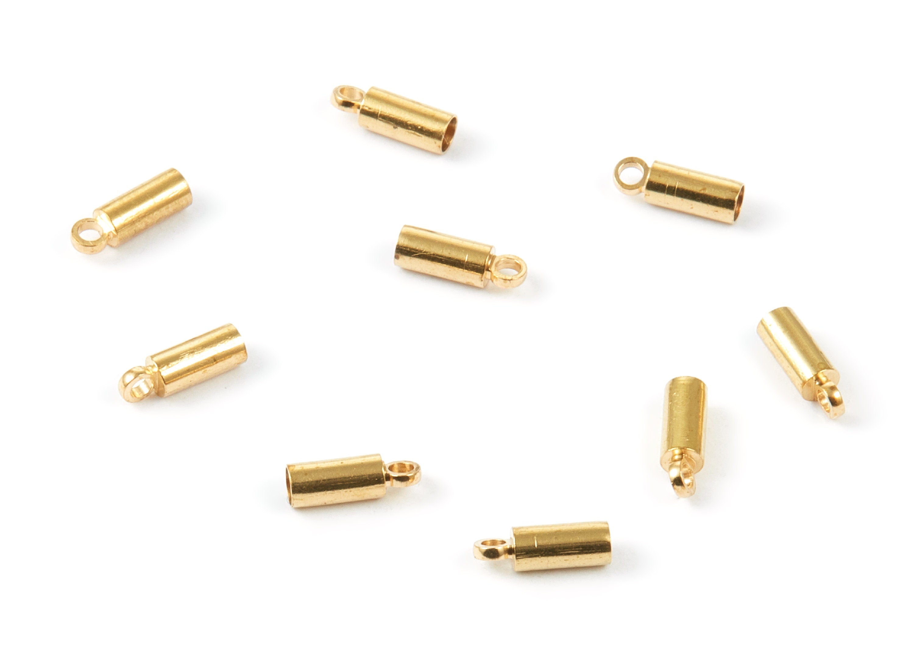 Brass Tassel End Caps - Raw Brass Barrel End - Cord End Caps - 3*9 - Jewelry Supplies - 8.96x2.98x0.24mm - PP1453 - DOMEDBAZAAR