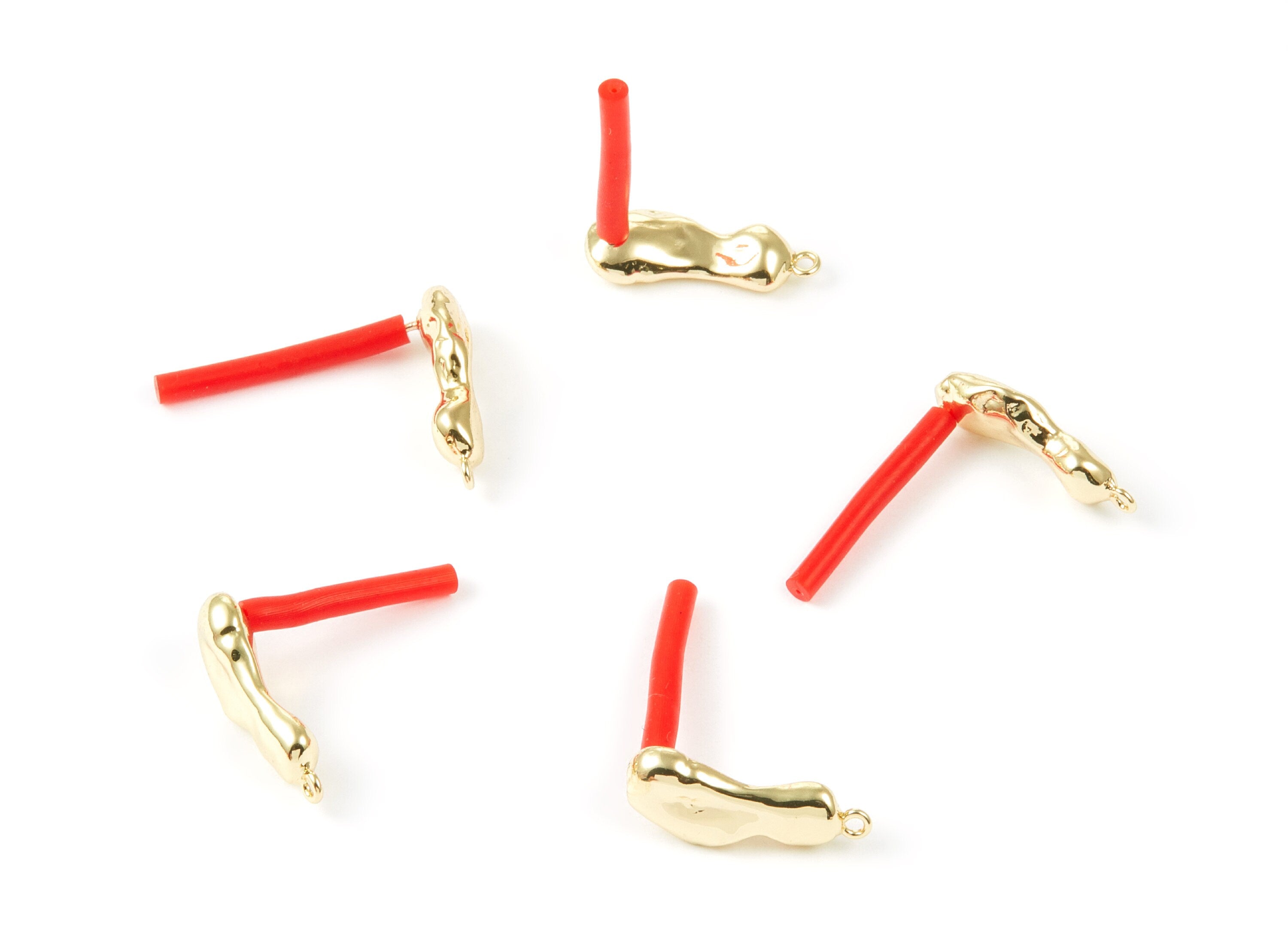 Gold Tone Plated Earring Post Stud - Gold Tone Plated Zinc Alloy Stud - Stainless Steel Stud - Ear Studs - 19.52x7.92x4.12mm - ZZ1301G - DOMEDBAZAAR