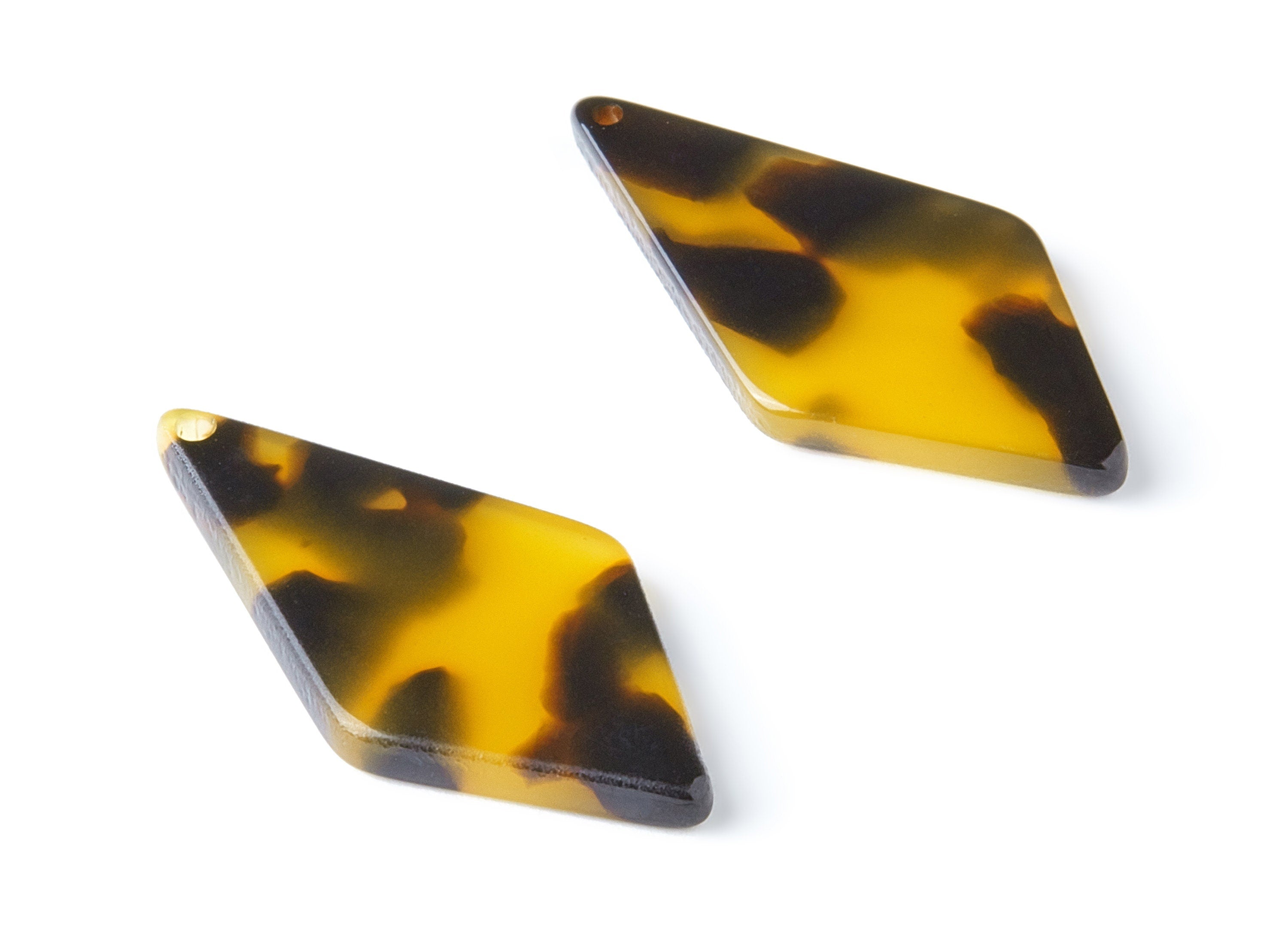 Acetate Diamond Charms - Tortoise Shell Earrings - Diamond Earrings and Pendant - Color Code: A02 - 31.2x15.1x2.59mm - AC1067-A02 - DOMEDBAZAAR