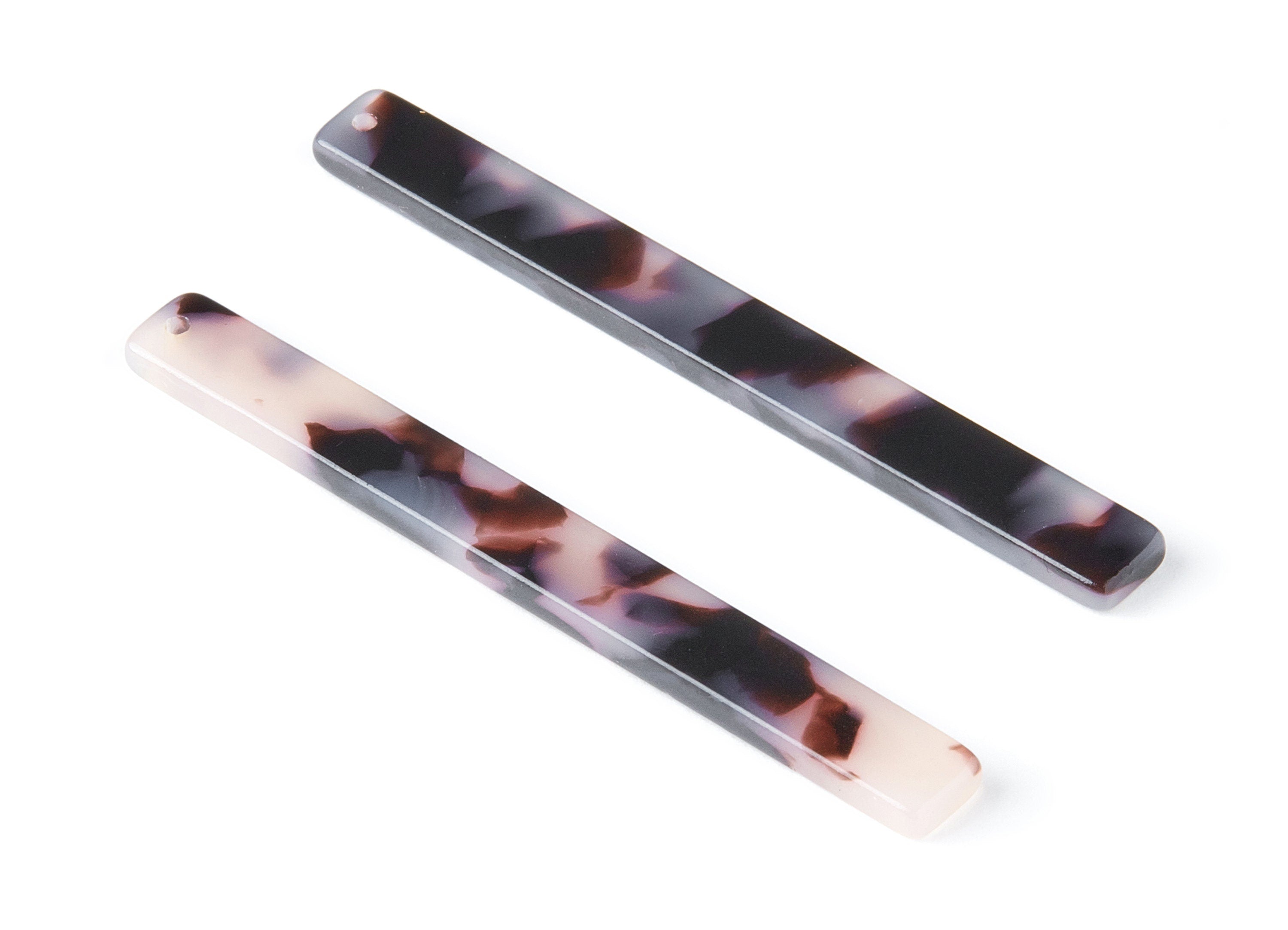 Acetate Acrylic Earring Charms - Blonde Tortoise Shell Earrings - Strip Shaped Pendant - Color Code: A06 - 56.65x5.7x2.5mm - AC1286-A06 - DOMEDBAZAAR