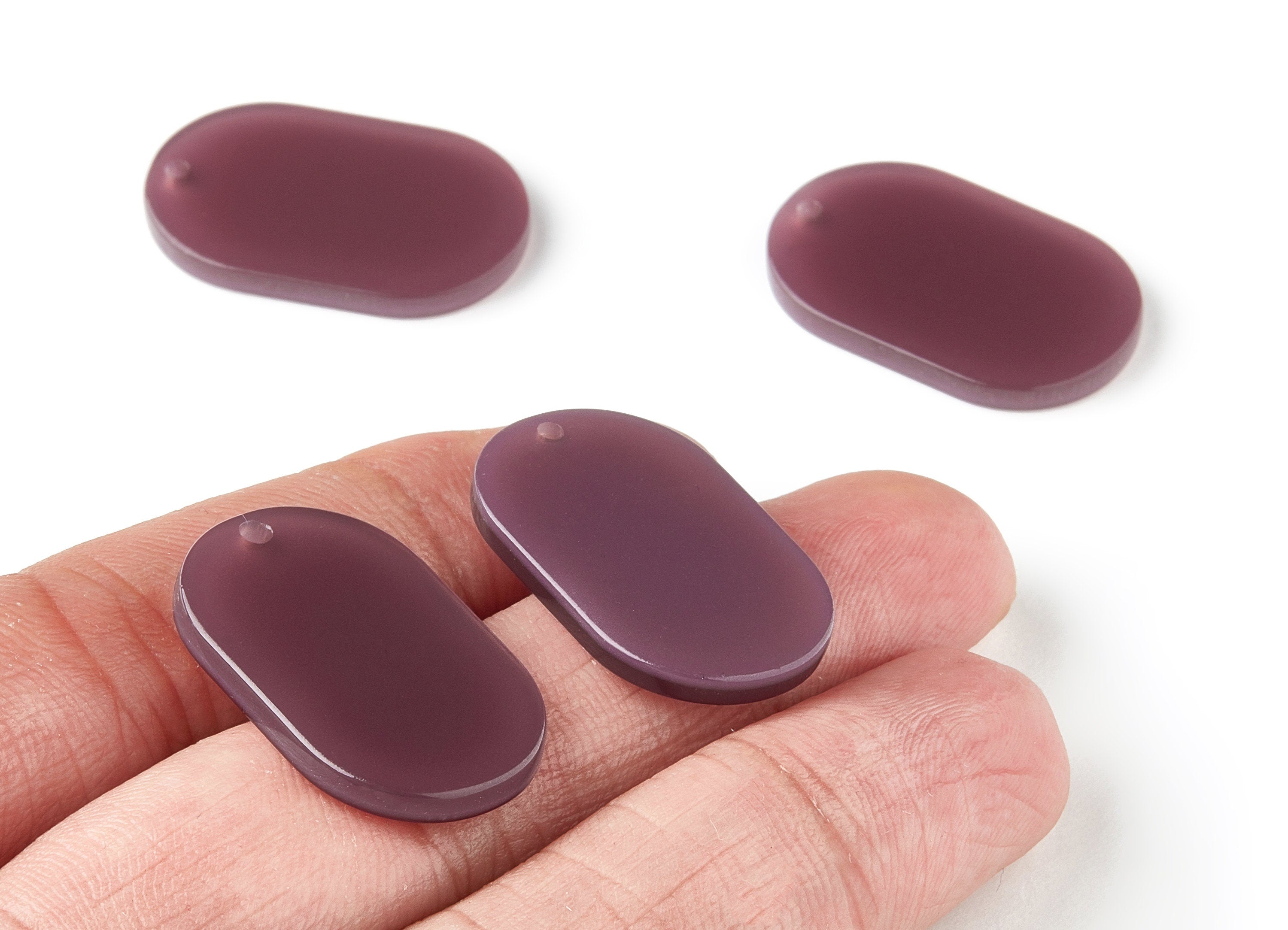 Acrylic Oval Earring Charm - Acrylic Oval Pendant - Earring Findings - Jewelry Supplies - Color Code: A300 - 26.75x20.7x2.65mm - AC1158-A300 - DOMEDBAZAAR