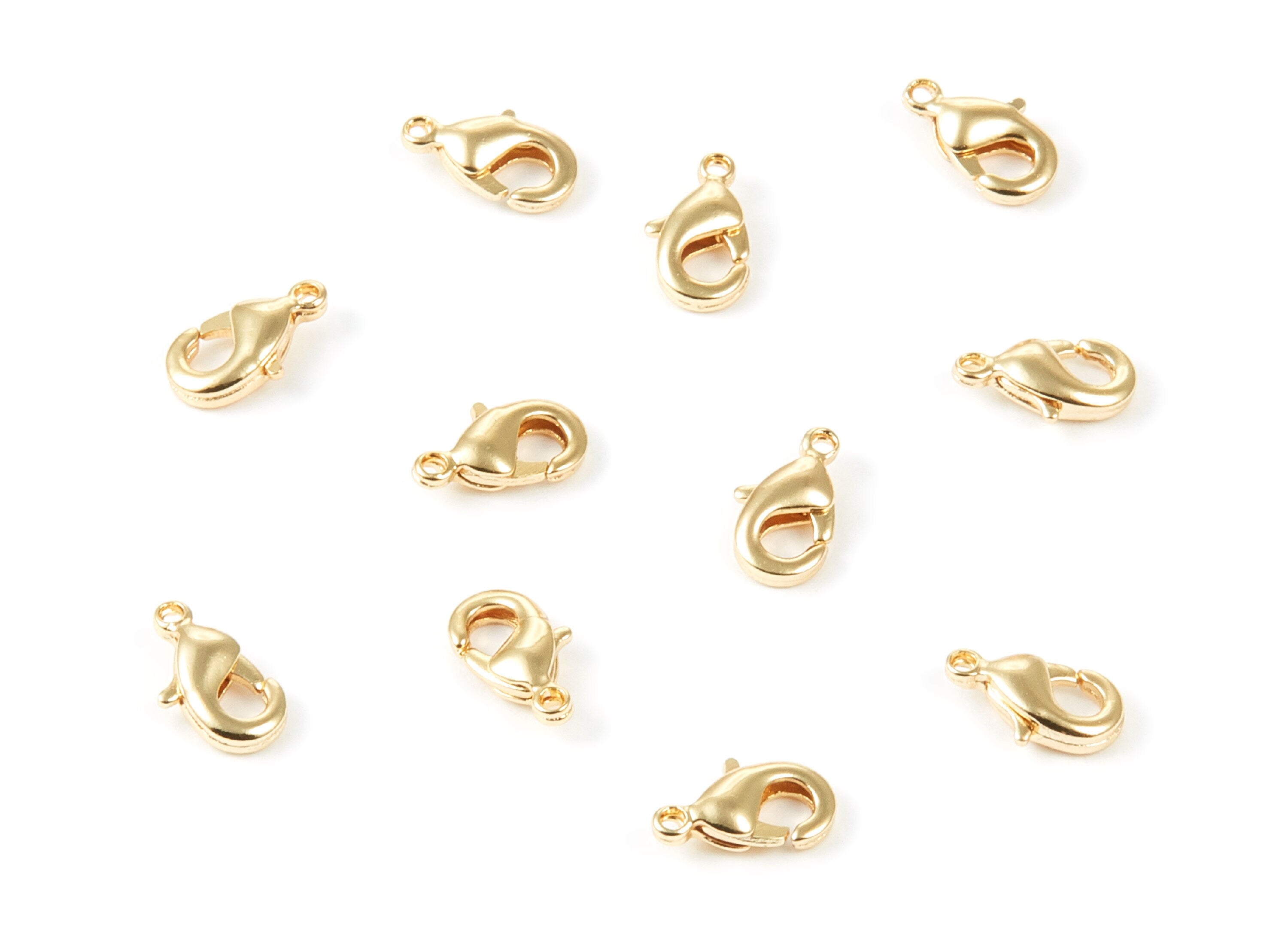 Real Gold Plated Brass Parrot Clasp - 18K - Gold Plated Brass Lobster Claw Clasps - Jewelry Supplies - 10x5.52x2.96mm - RGP1022 - DOMEDBAZAAR
