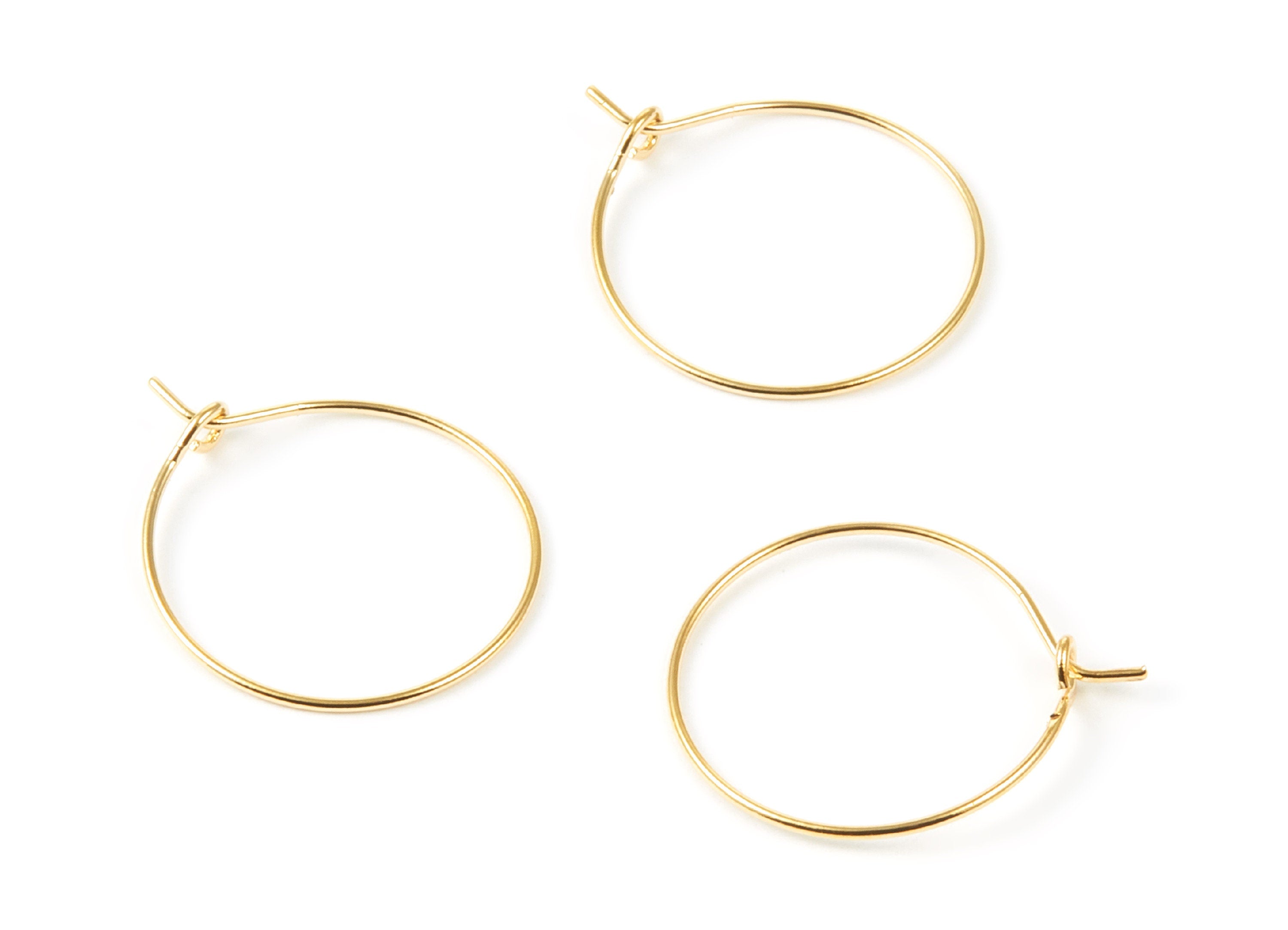 18K Real Gold Plated Brass Earring Wire -  Brass Ear Wire - Earring Findings - Jewelry Supplies - 23.49x20x0.86mm - RGP1019 - DOMEDBAZAAR