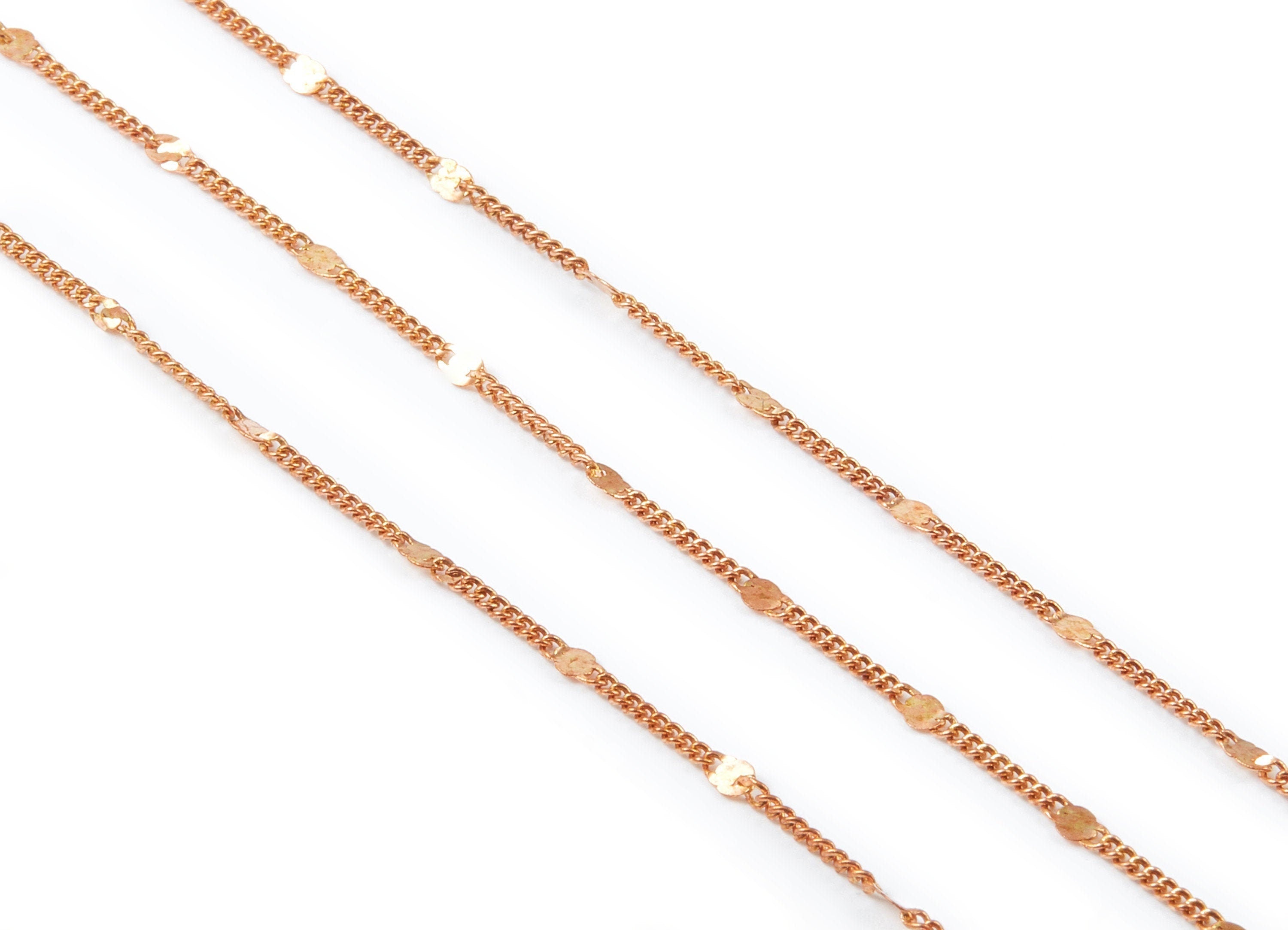Hammered Satellite Curb Chain - Raw Brass Chain - Soldered - 0.07&quot; x 0.05&quot; x 0.08&quot;- for Necklace Bracelet Jewellery Making - CC1109 - DOMEDBAZAAR