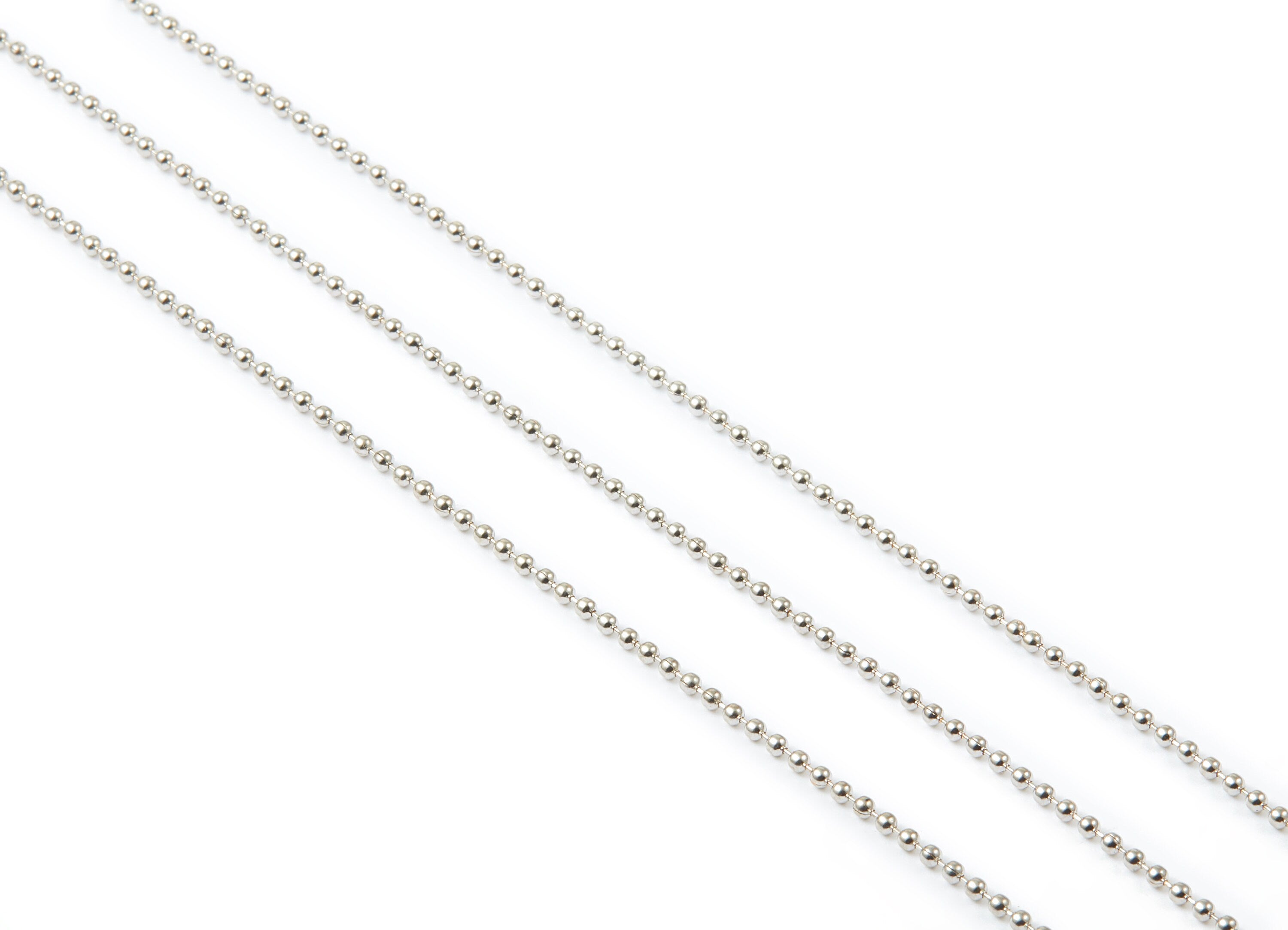 Tiny Ball Chain -Iron Chain - Military Chain - Silver Tone Plated - 0.06&quot; - for Necklace Bracelet Earing Jewellery Making - CC1059IN - DOMEDBAZAAR