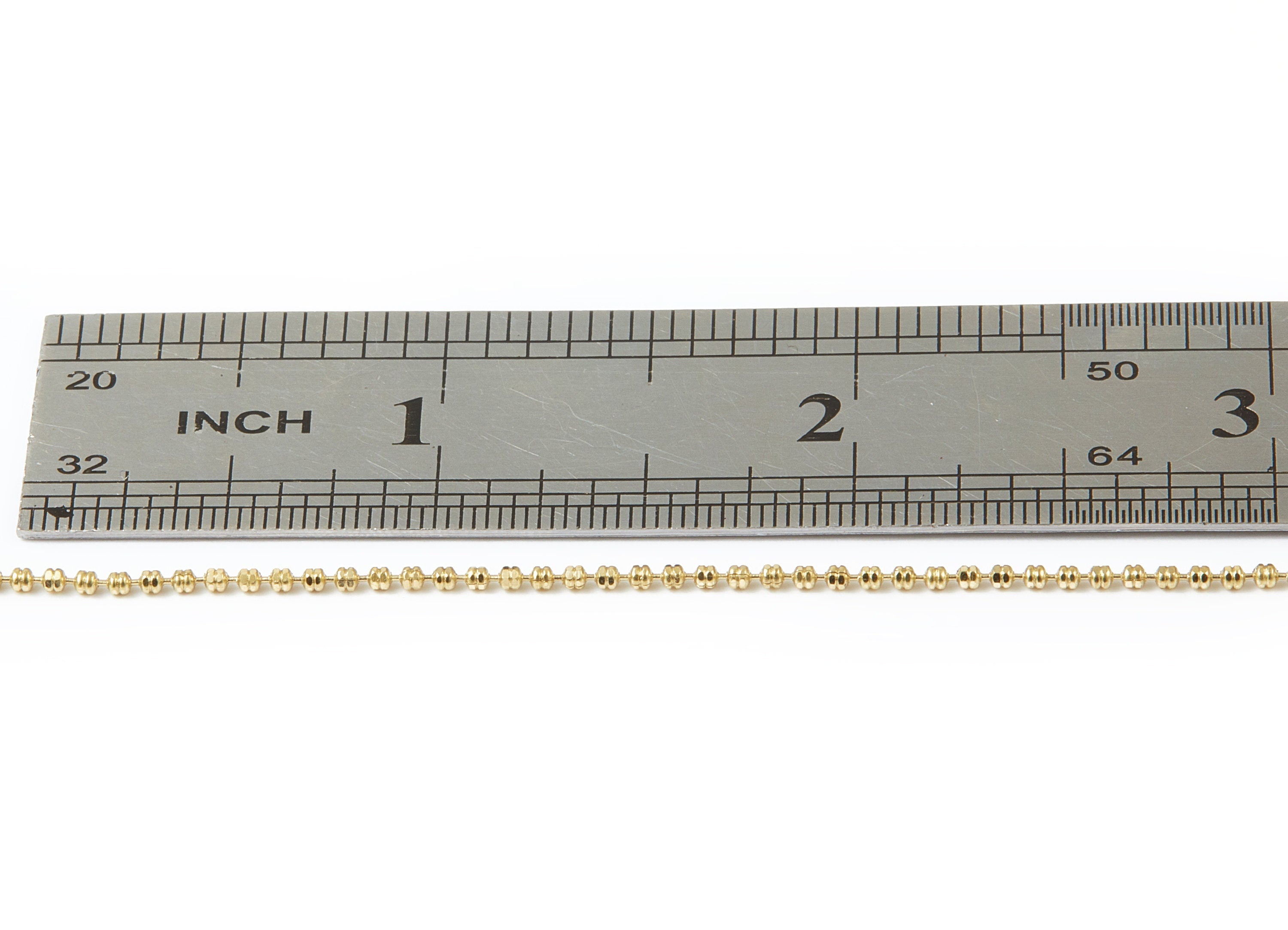 Faceted Tiny Ball Chain - Raw Brass Chain -  Brass Faceted Ball Chain  - Beaded Chain - Bulk Chain - Brass Ball Chain - 0.06&quot; - CC1085 - DOMEDBAZAAR