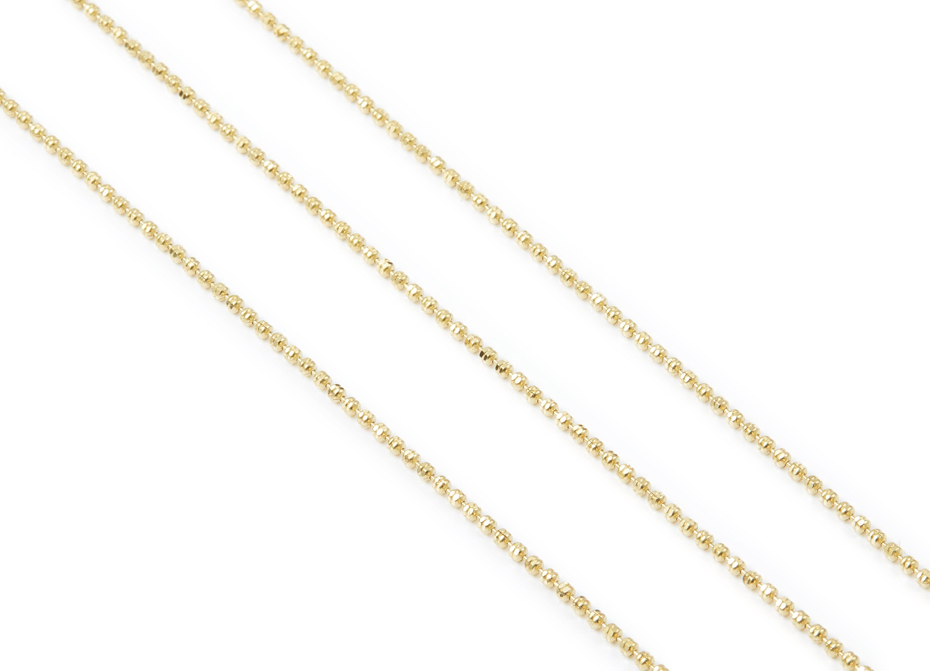 Faceted Tiny Ball Chain - Raw Brass Chain -  Brass Faceted Ball Chain  - Beaded Chain - Bulk Chain - Brass Ball Chain - 0.06&quot; - CC1085 - DOMEDBAZAAR