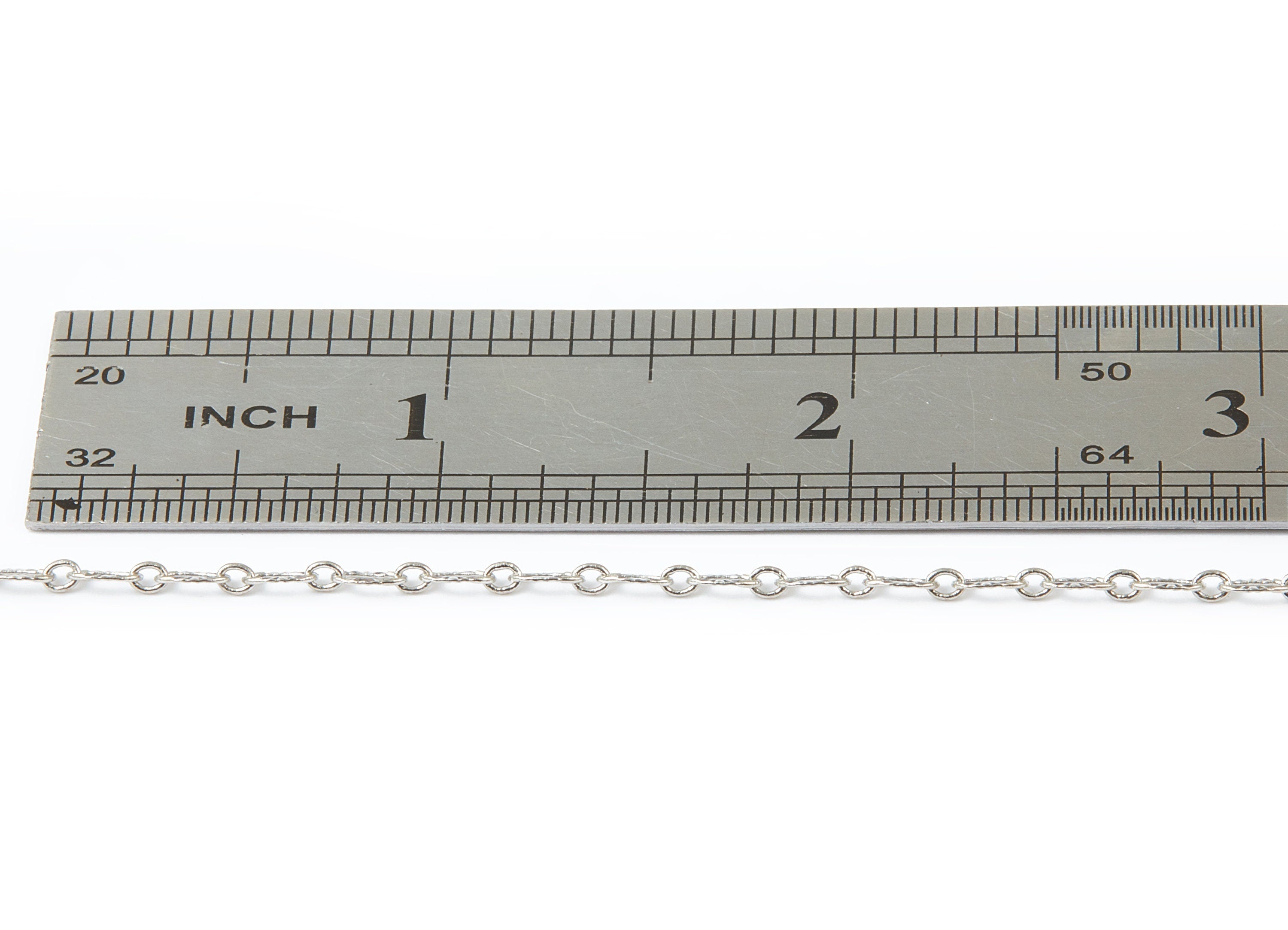 Textured Cable Chain - Hammered Chain - Silver Tone Plated -  Flat Chain - Soldered - 0.19&quot; x 0.10&quot; x 0.01&quot; - Jewellery Making - CC1094S - DOMEDBAZAAR