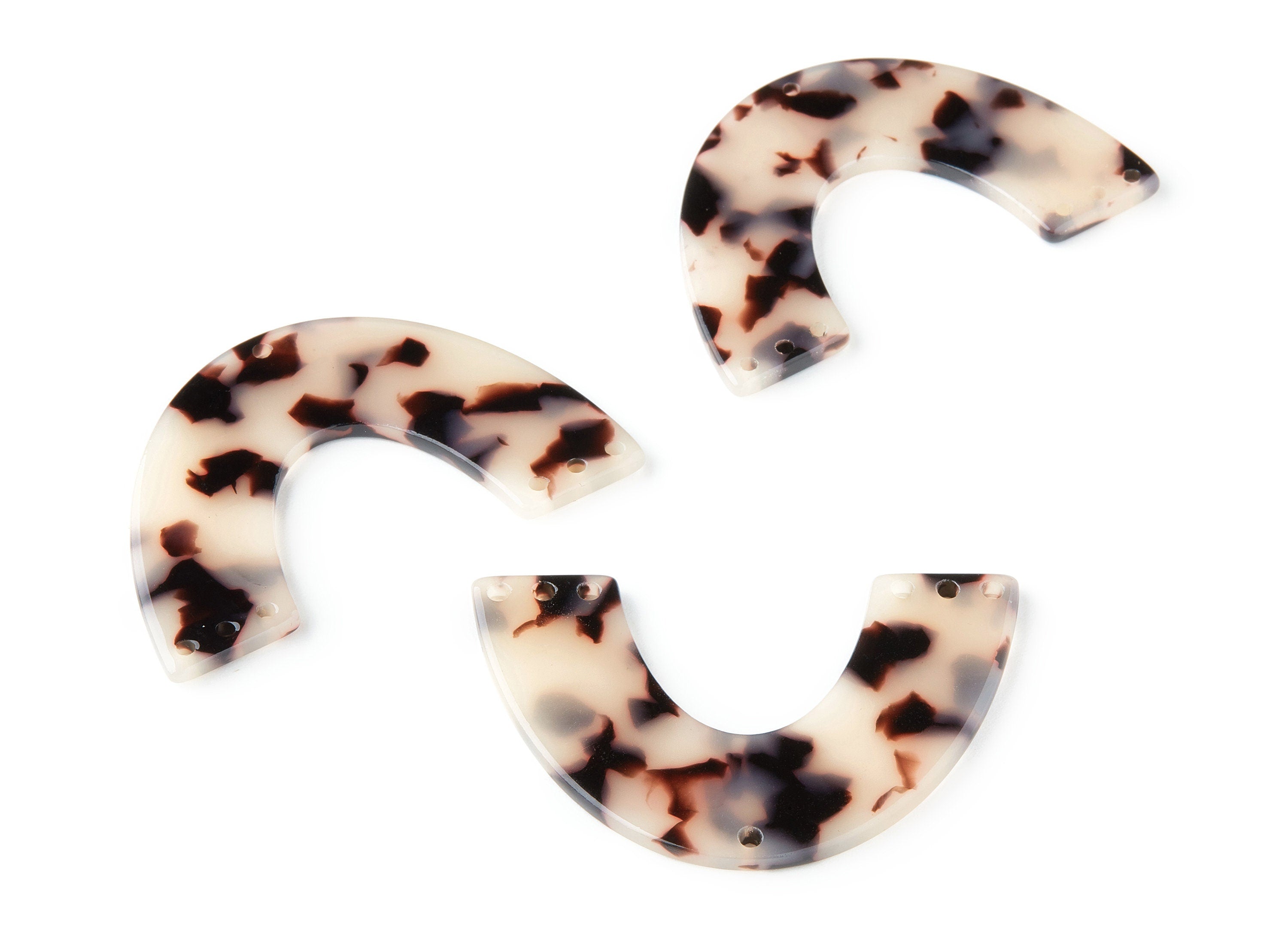 Acetate Large Arch Earring Charms 7 Hole - Semi Oval & U Shaped Pendant - Color Code: A06 - 30.5x48.2x2.51mm - AC1095BB - DOMEDBAZAAR