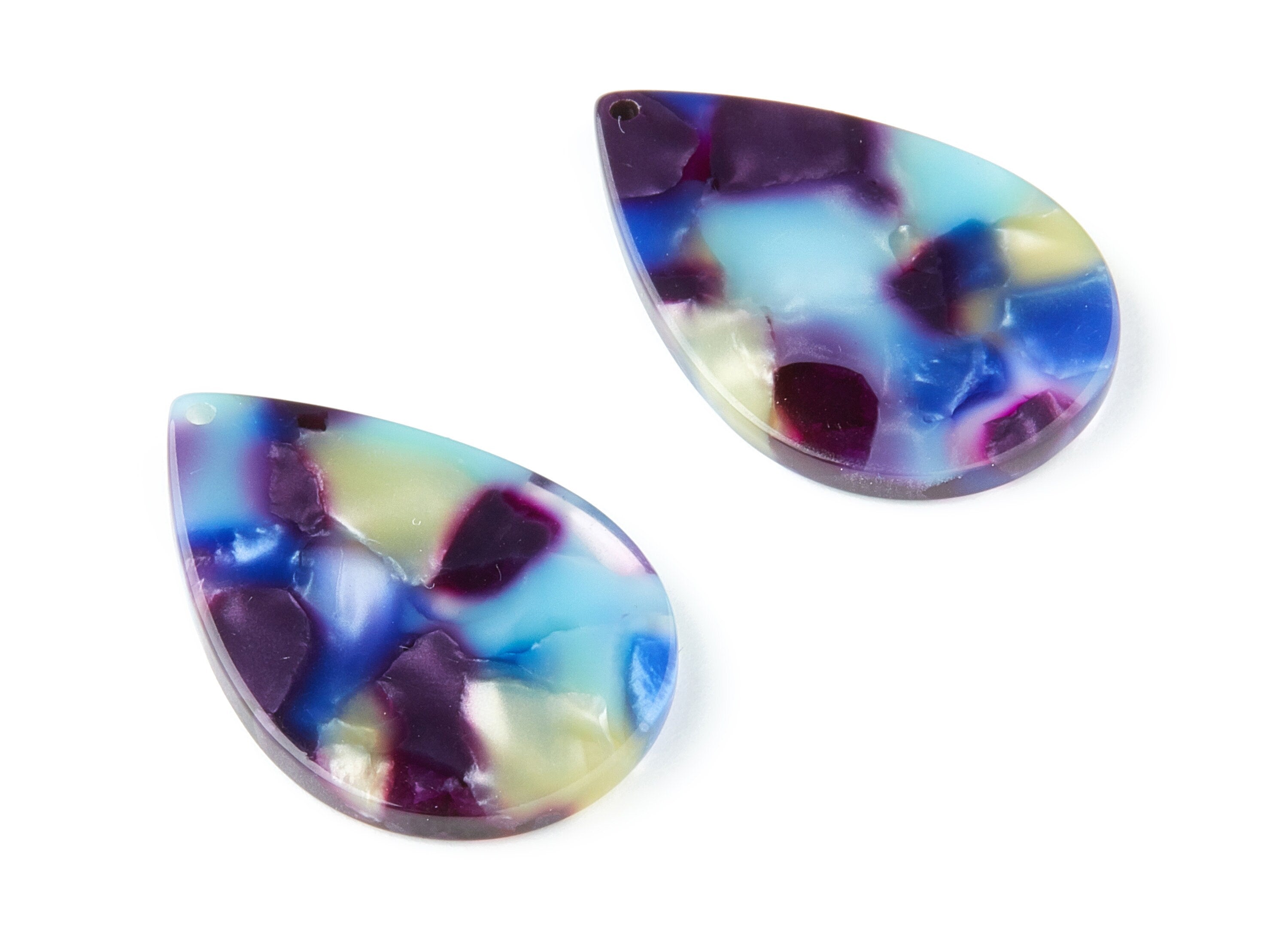 Acetate Drop Charms - Drop Pendant - Earring Findings - Jewelry Supplies - Color Code: A23 - 30.5x21x2.6mm - AC1127P - DOMEDBAZAAR