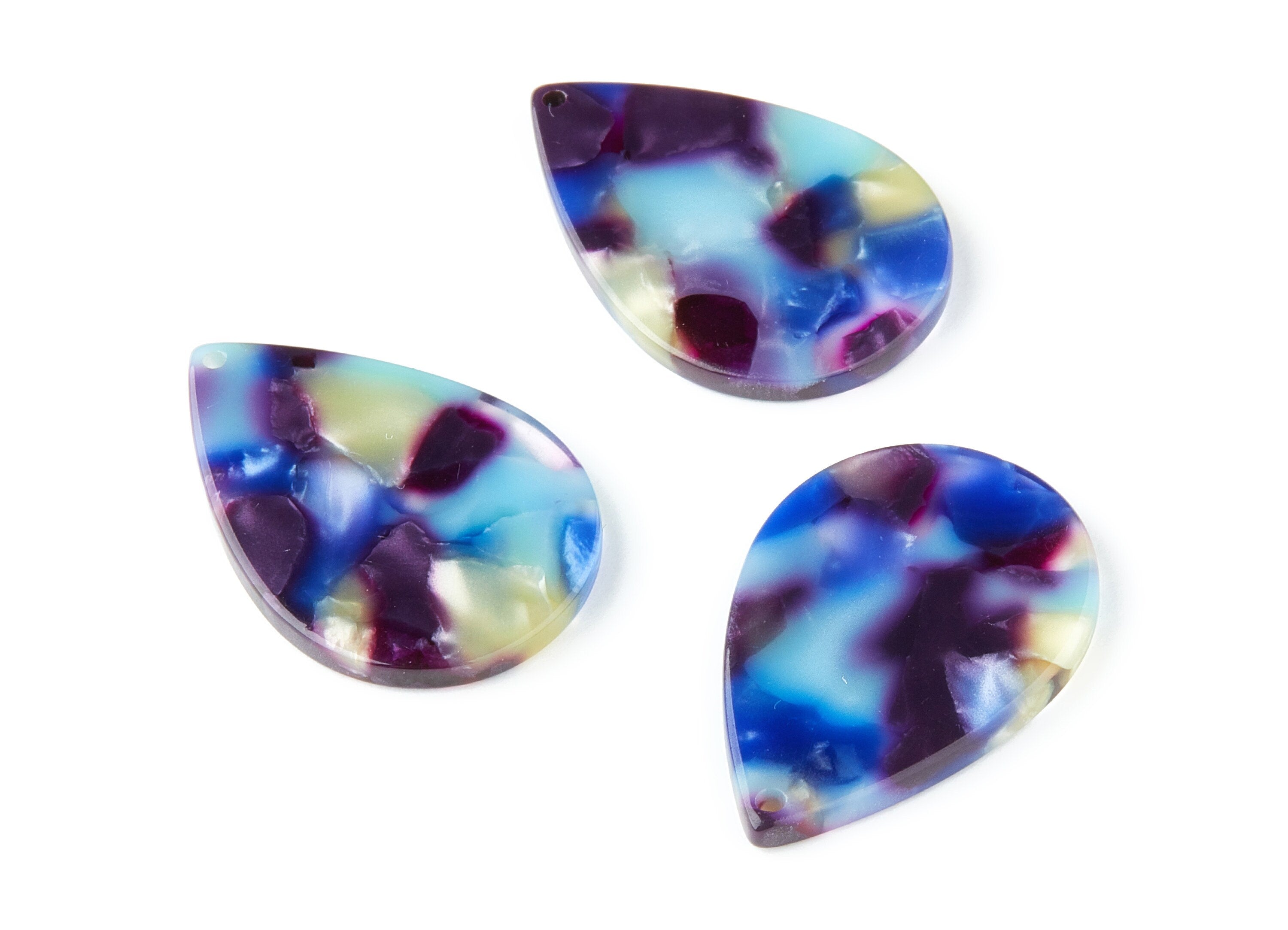 Acetate Drop Charms - Drop Pendant - Earring Findings - Jewelry Supplies - Color Code: A23 - 30.5x21x2.6mm - AC1127P - DOMEDBAZAAR
