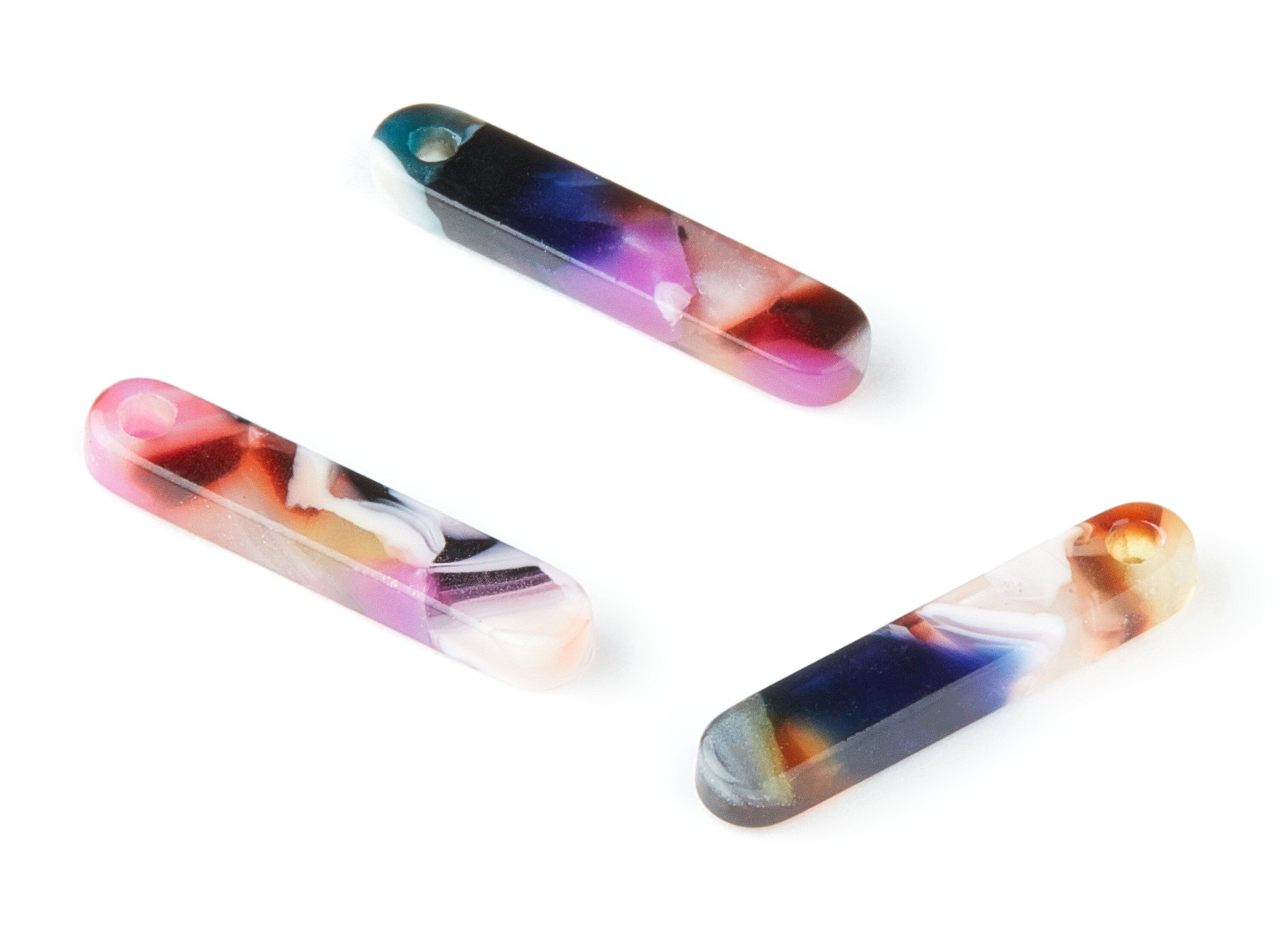 Acetate Stick Earring Charms - Stick Shaped Pendant - Earring Findings - Jewelry Supplies - Color Code: A11 - 20.6x4.27x2.6mm - AC1150H - DOMEDBAZAAR