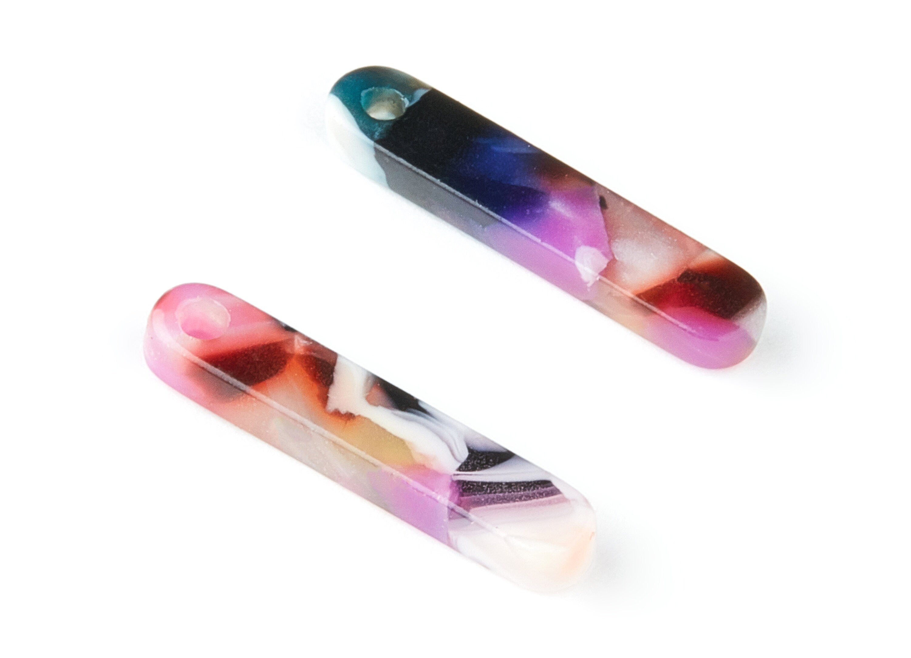 Acetate Stick Earring Charms - Stick Shaped Pendant - Earring Findings - Jewelry Supplies - Color Code: A11 - 20.6x4.27x2.6mm - AC1150H - DOMEDBAZAAR
